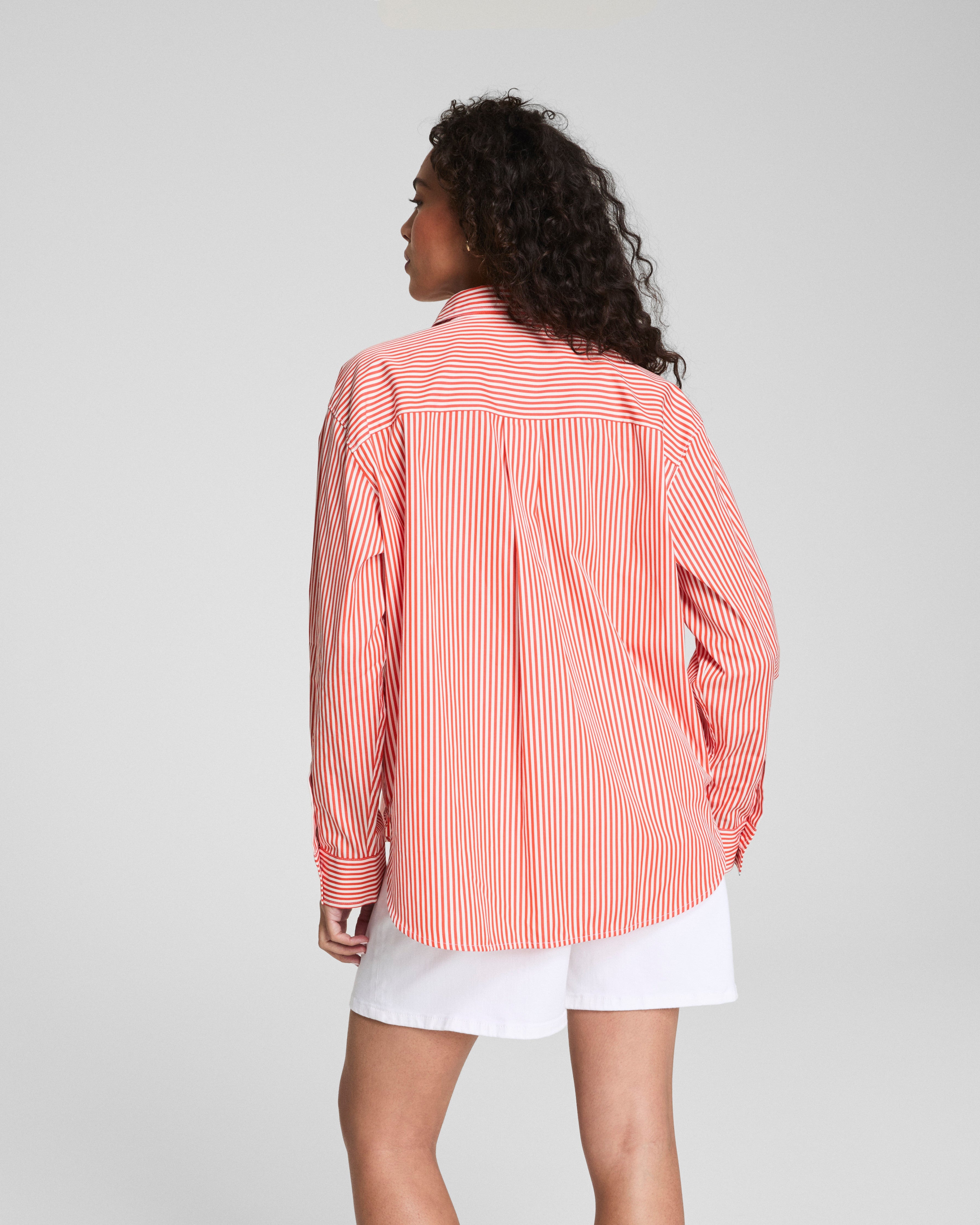 SPANX® Poplin Oversized Button-Up Shirt | Porcelain/Poppy