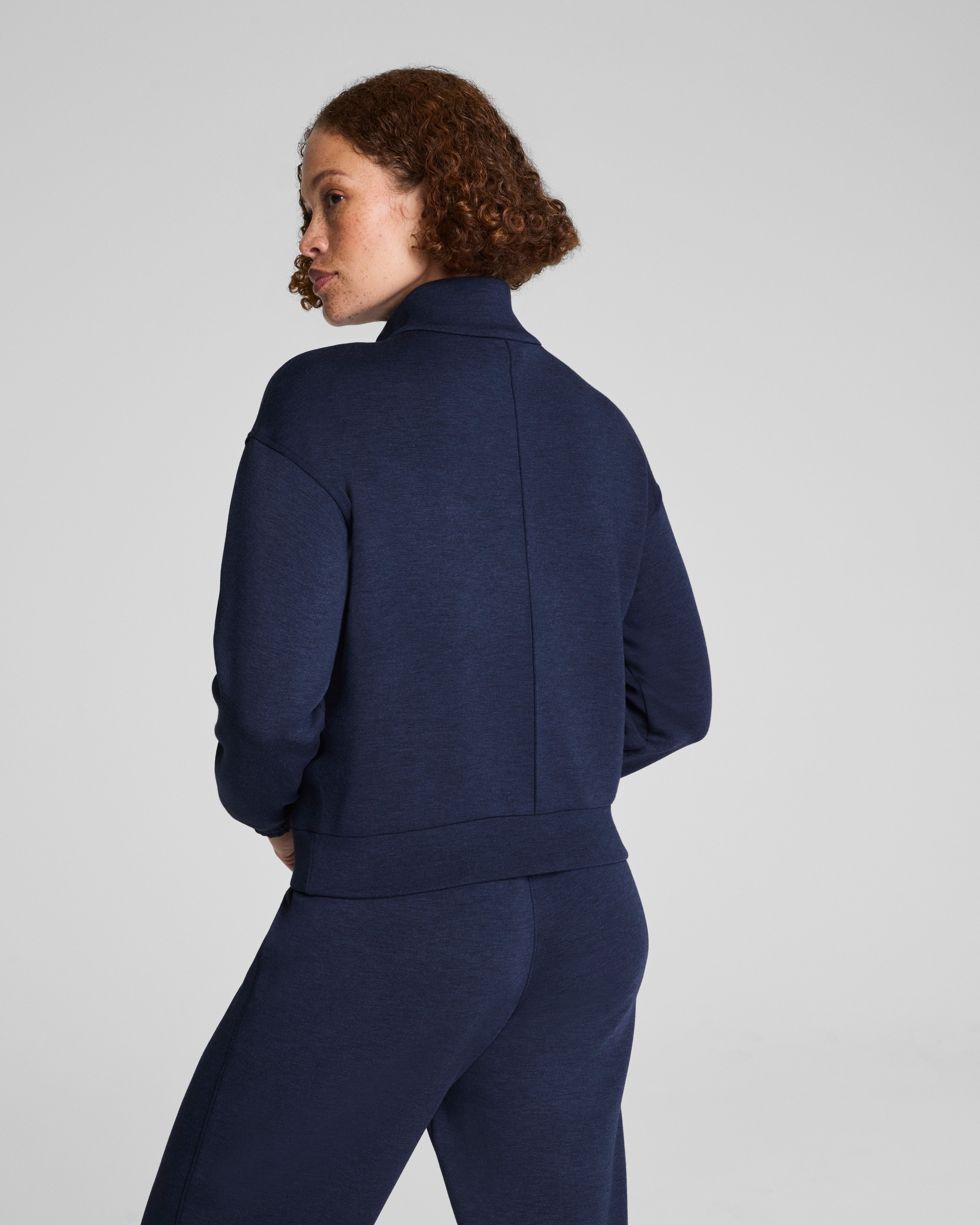 SPANX AirEssentials® Brushed Full Zip Jacket | Timeless Navy Heather