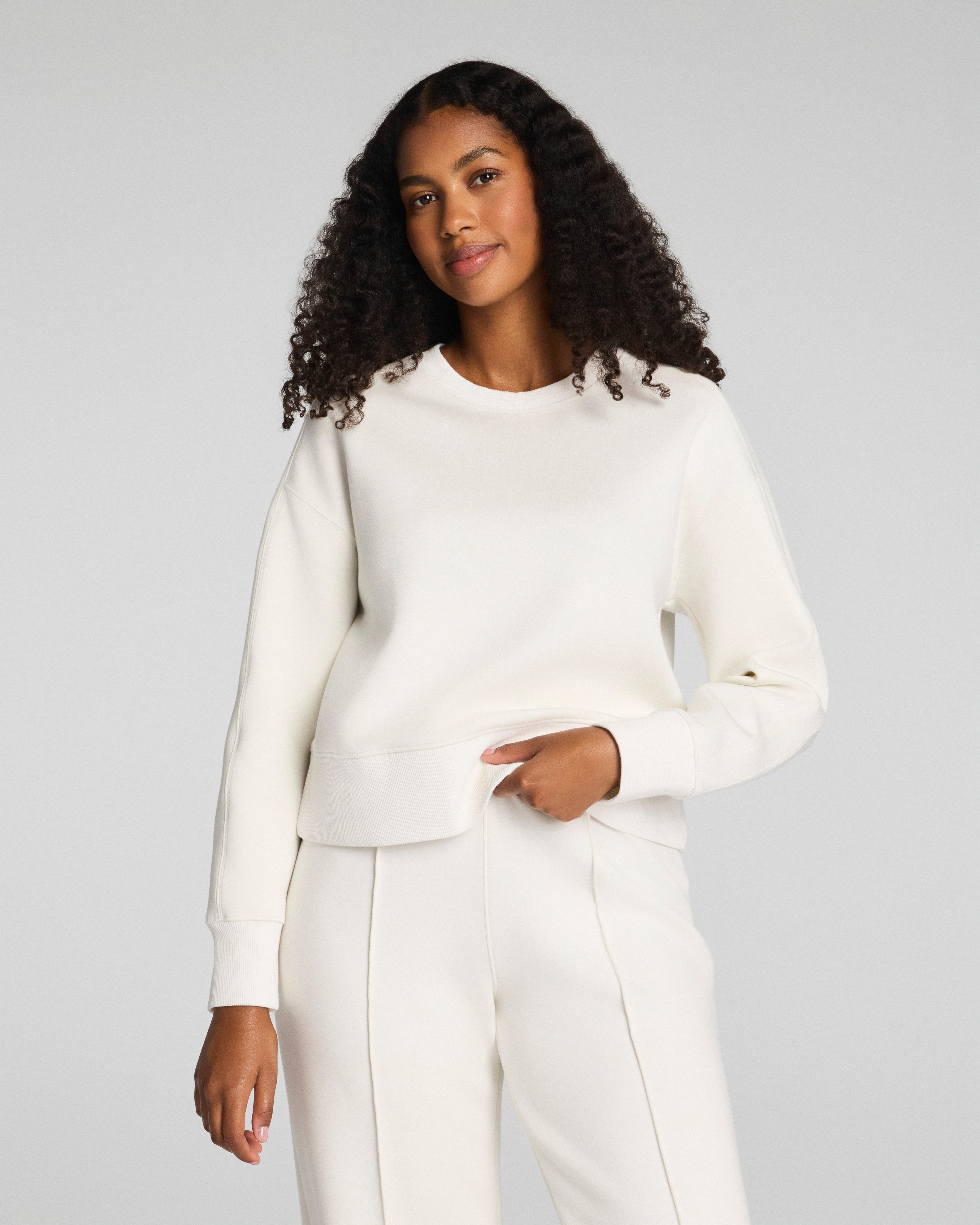 SPANX AirEssentials® Luxe Crewneck Long Sleeve Top | Ivory