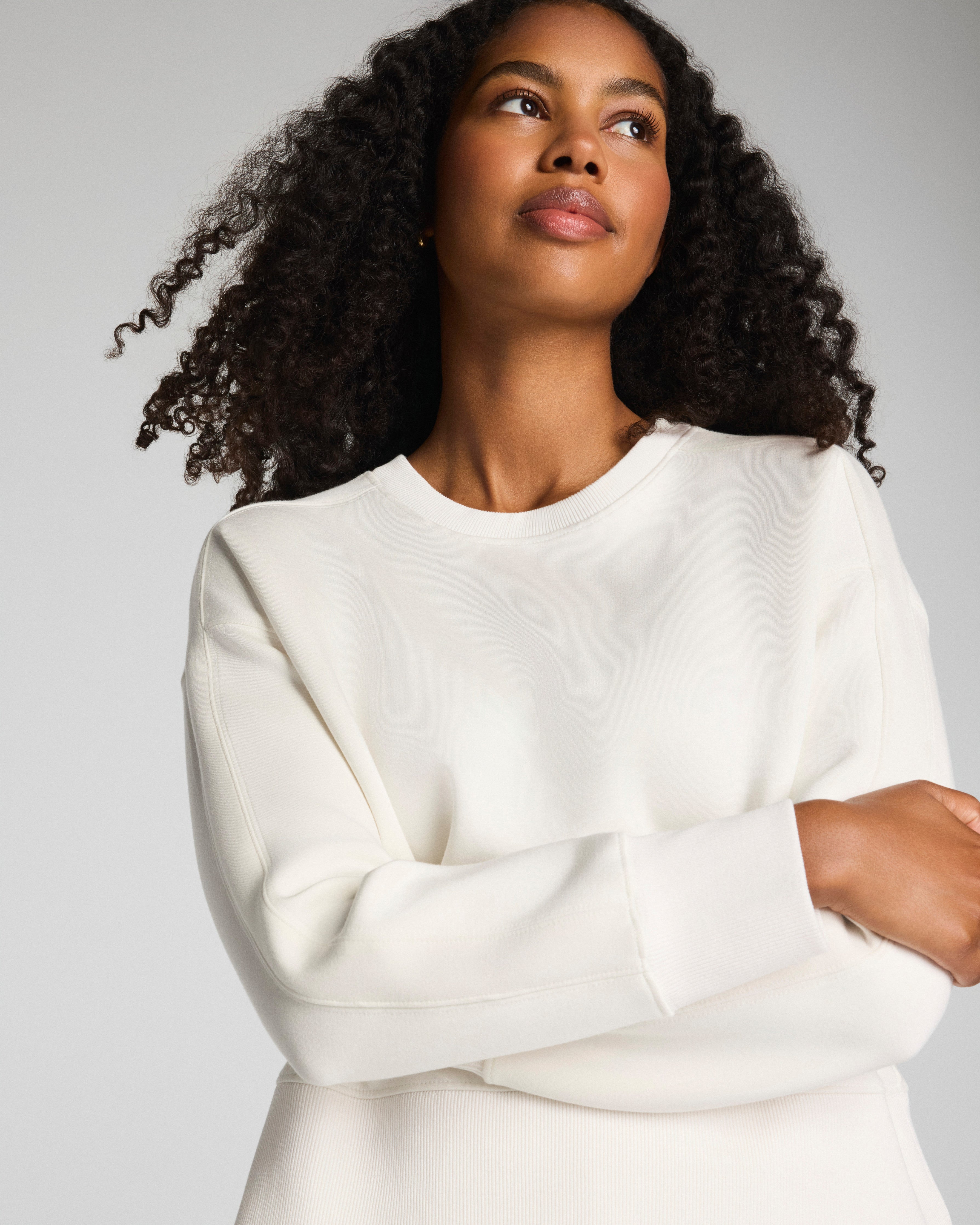 SPANX AirEssentials® Luxe Crewneck Long Sleeve Top | Ivory
