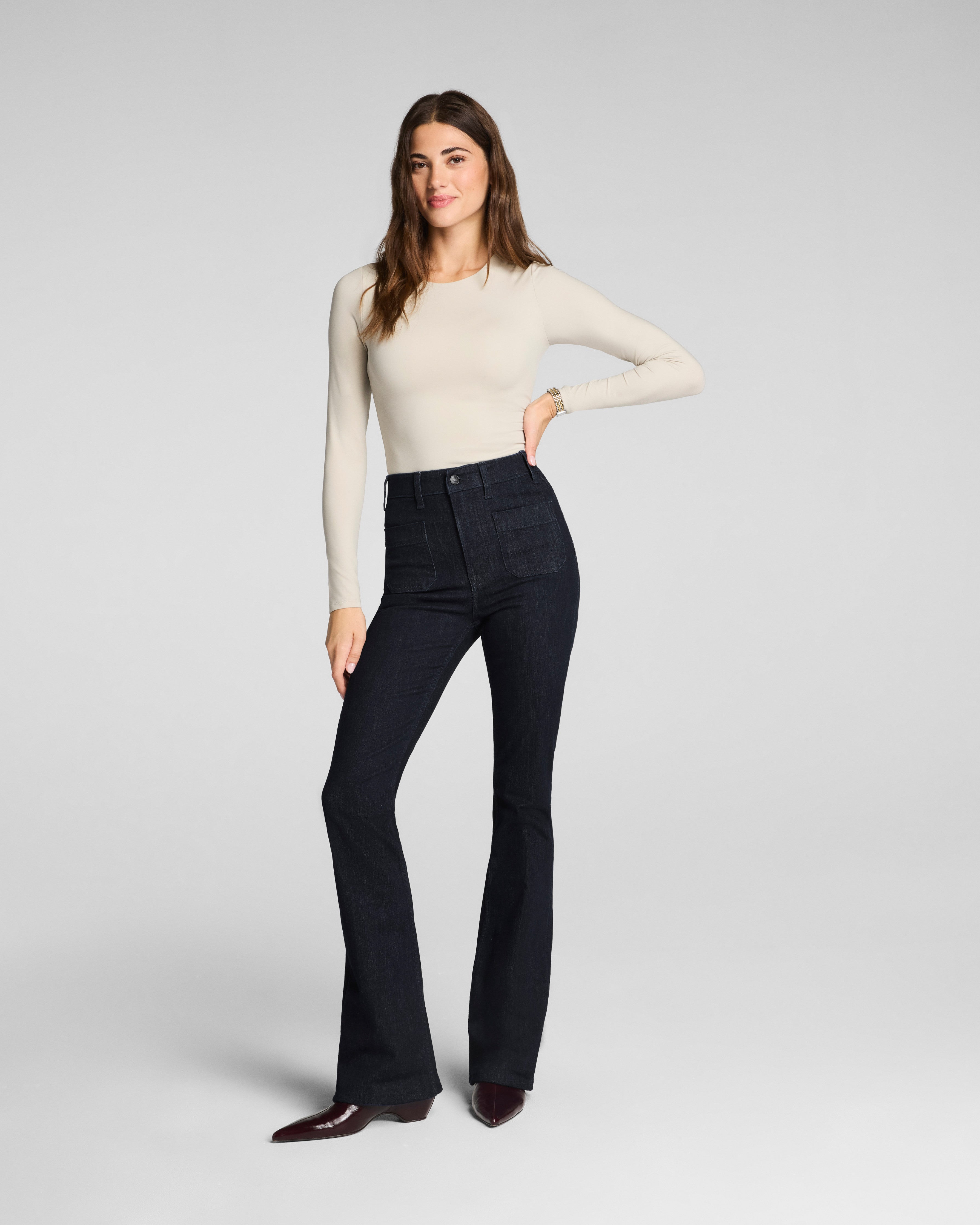SPANXsculpt™ ReDefine Flare Jeans with Patch Pockets | Nautical Blue