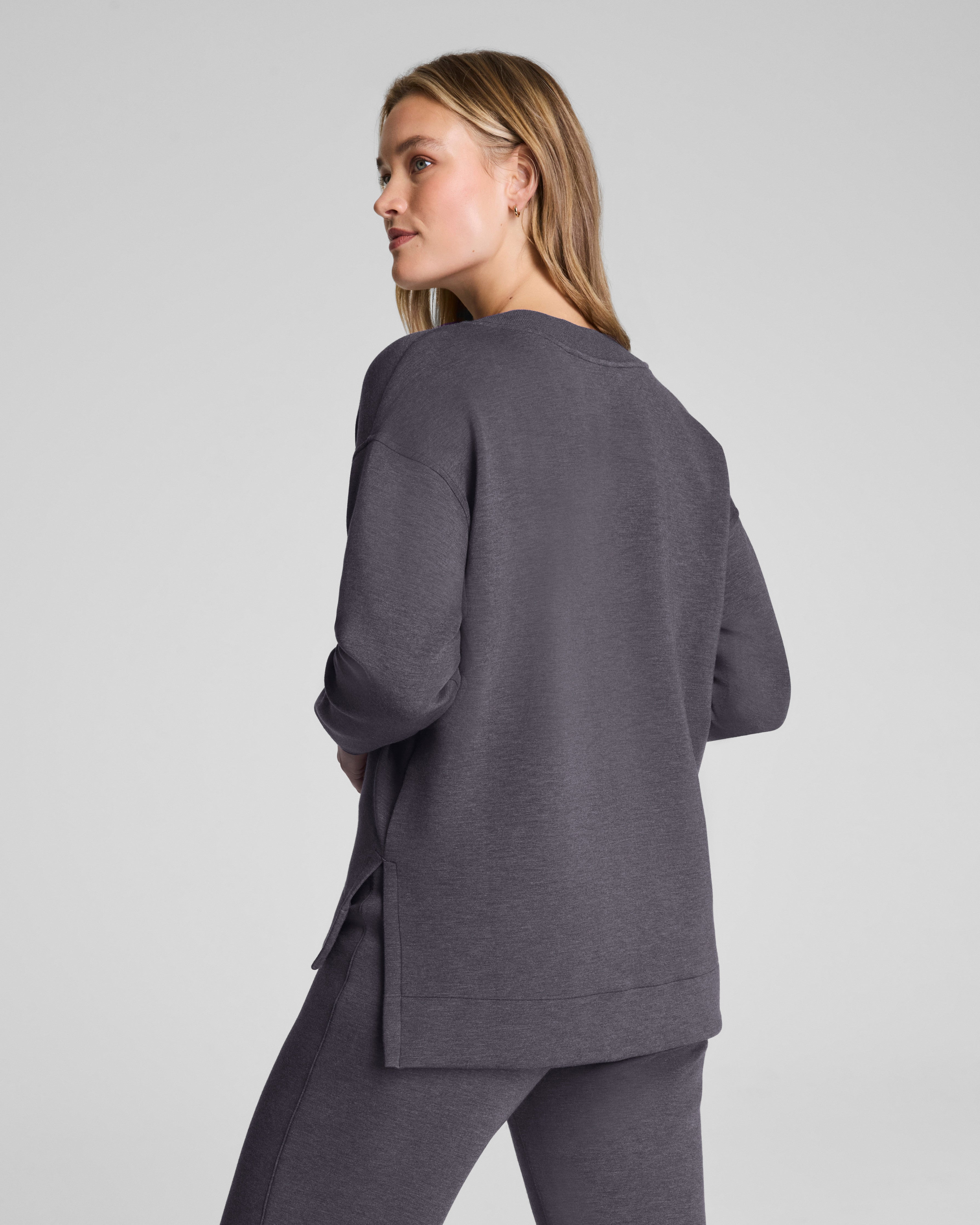 SPANX AirEssentials® Brushed V-Neck Tunic | Heather Storm