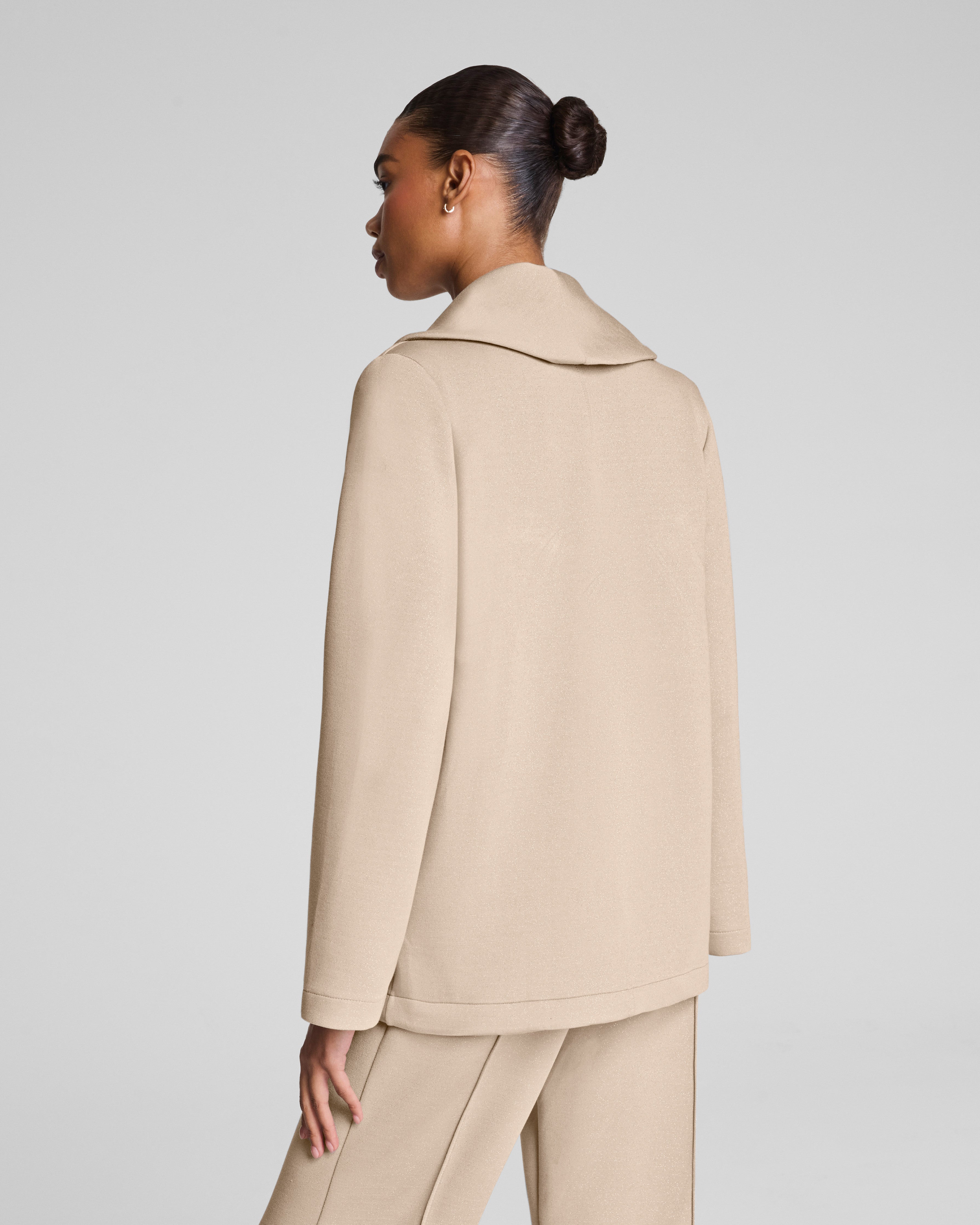 SPANX AirEssentials® Luxe Wrap Cardigan with Shimmer | Bone / Silver Shimmer