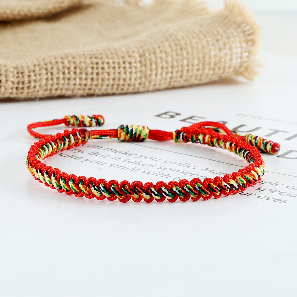 Women's & Men's Couple Gift Woven Simple Nylon Thread Handmade Blessing Colorful Wire Bracelet