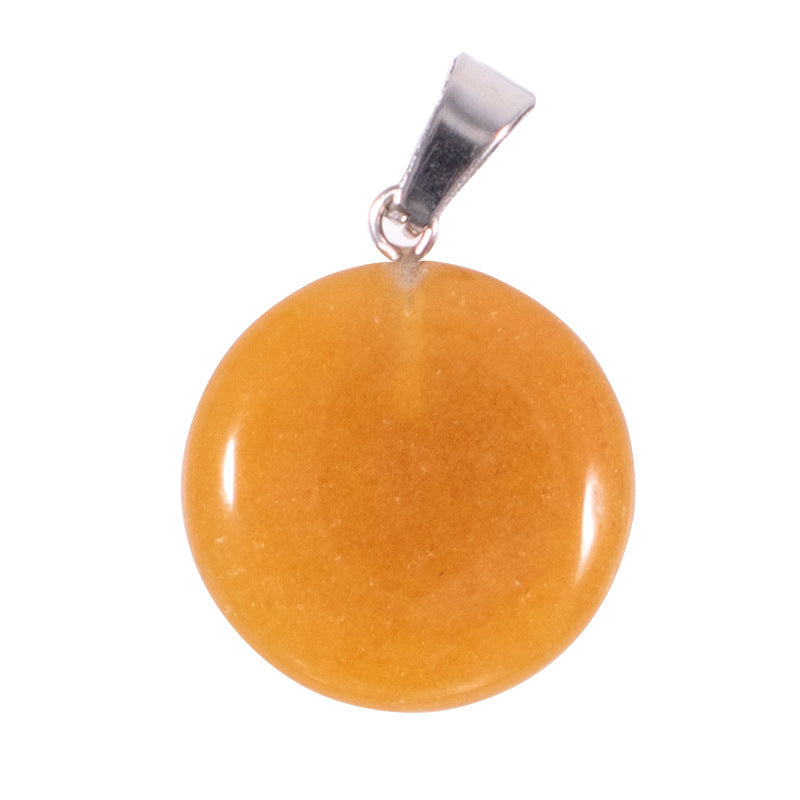Slouchy Natural Stone Round Fashion Wafer Pendants
