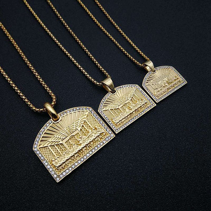 Hip Hop Titanium Steel Gold Plated Necklaces