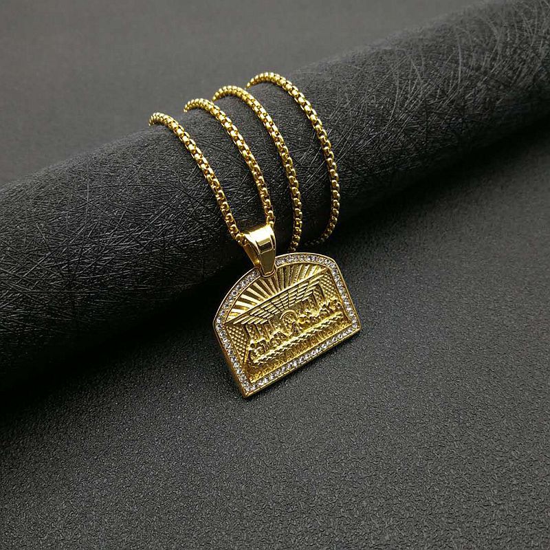 Hip Hop Titanium Steel Gold Plated Necklaces