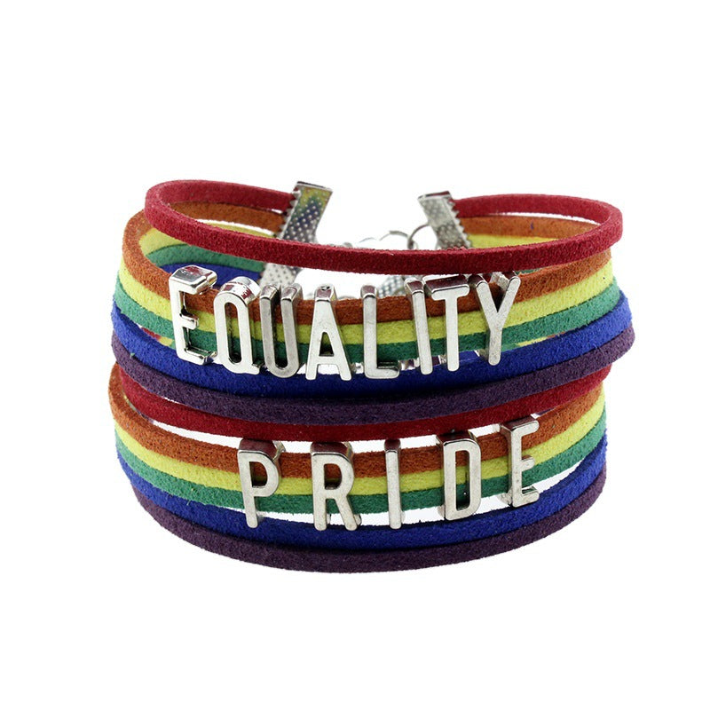 Classic Letter Woven Hand-woven Rainbow Color Bracelets