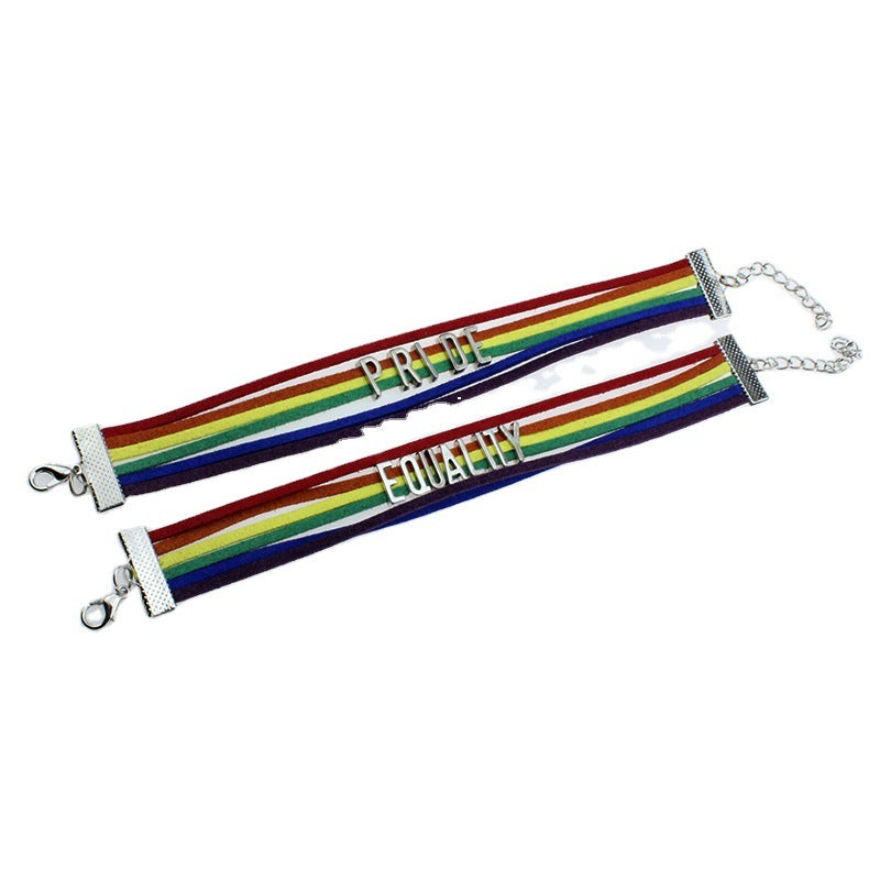 Classic Letter Woven Hand-woven Rainbow Color Bracelets