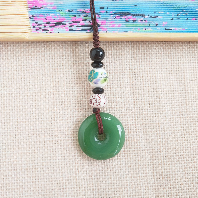 Comb Dark Green Peace Buckle Mobile Pendants