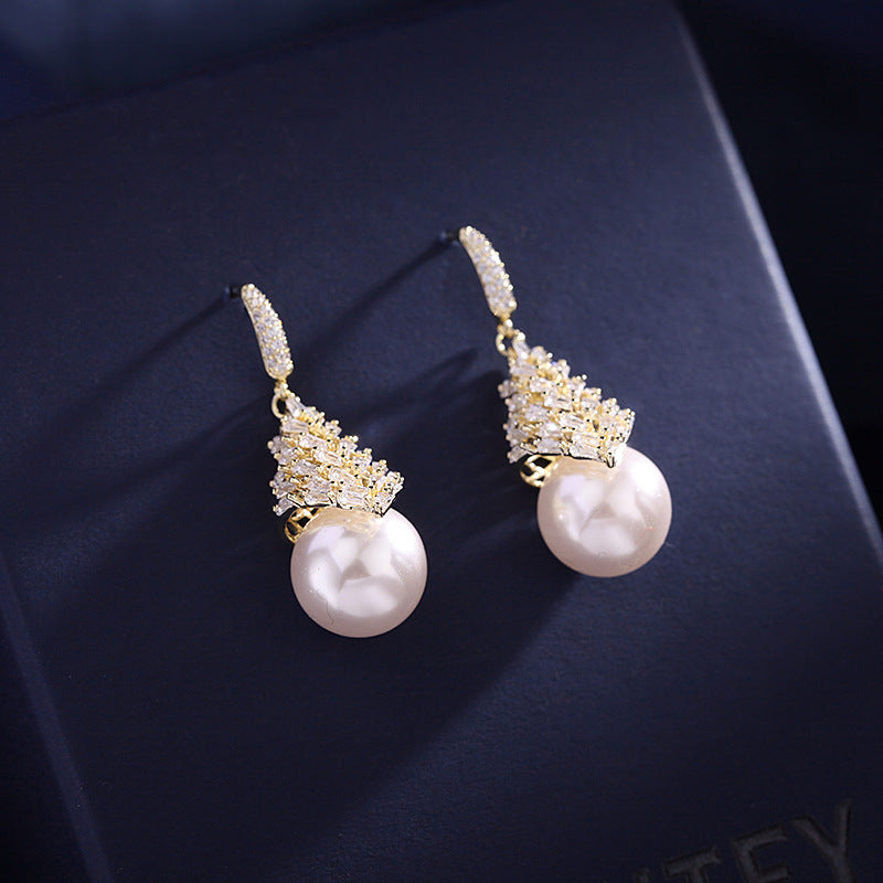 Zircon Fashion Temperament Water Drop Ear Hook Personality Earrings
