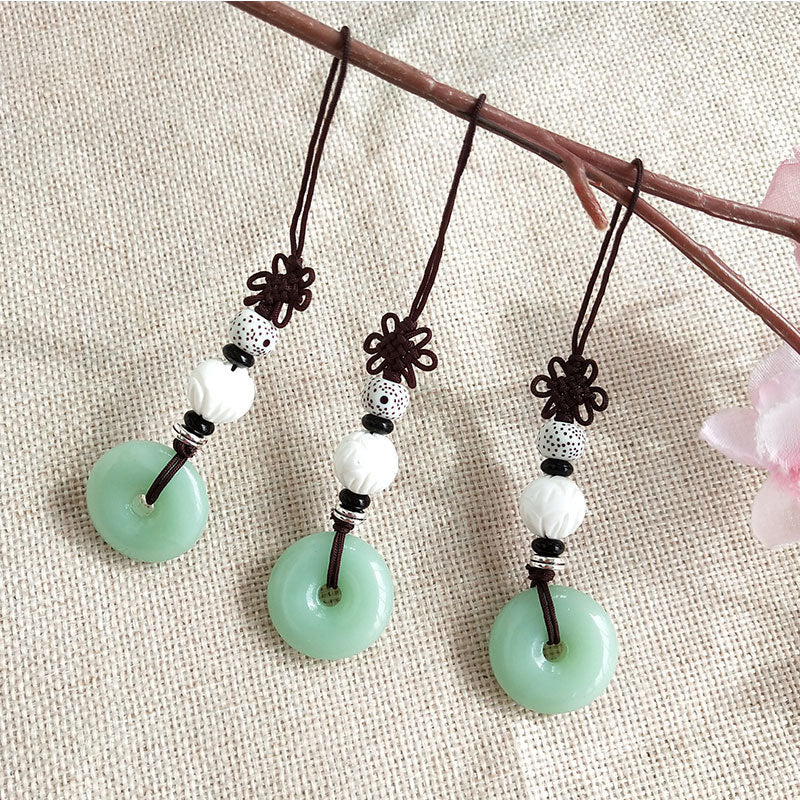 Comb Dark Green Peace Buckle Mobile Pendants