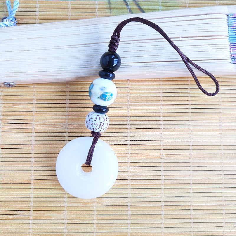 Comb Dark Green Peace Buckle Mobile Pendants