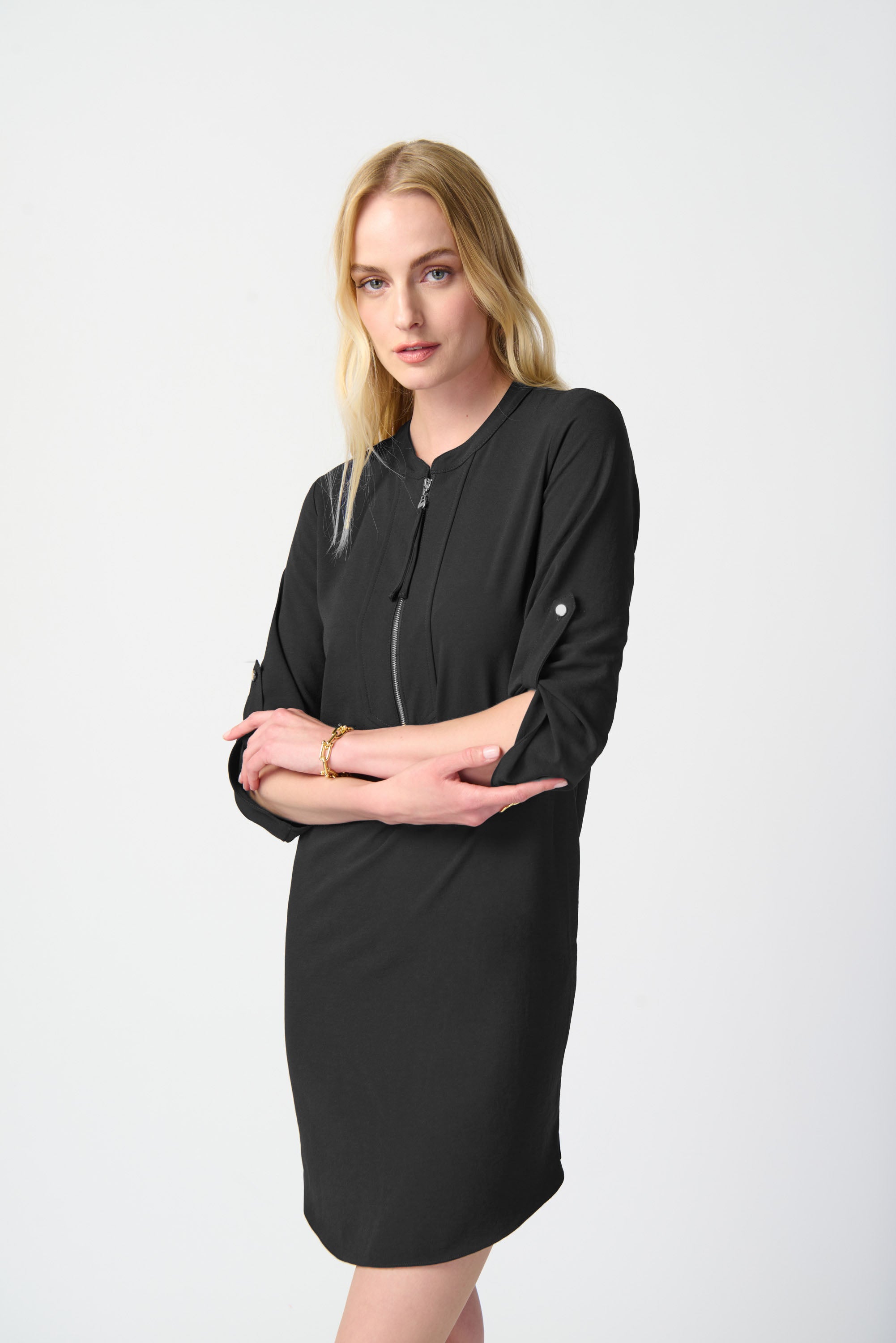 Joseph Ribkoff Mandarin Collar Straight Dress Style 232201S25