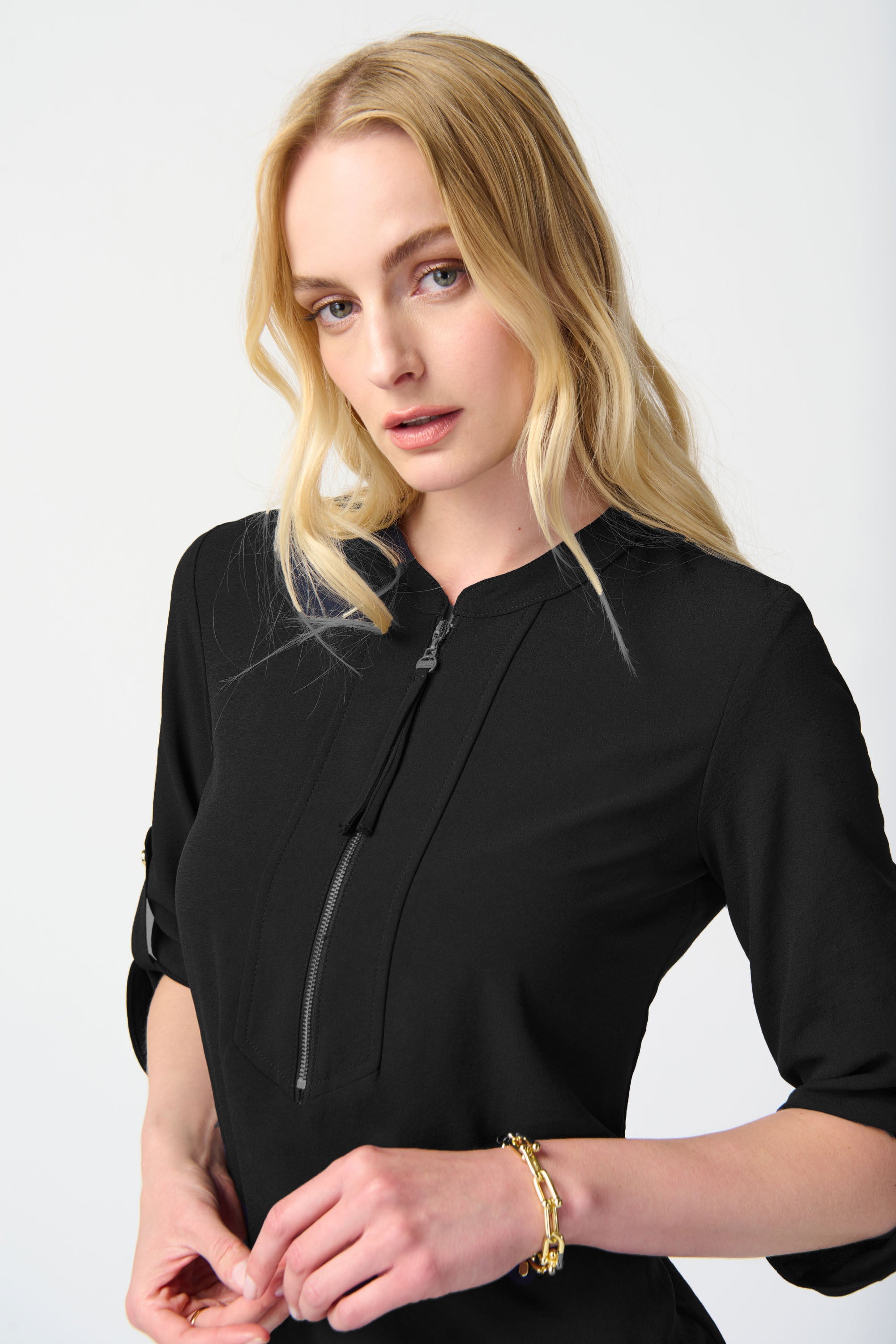 Joseph Ribkoff Mandarin Collar Straight Dress Style 232201S25