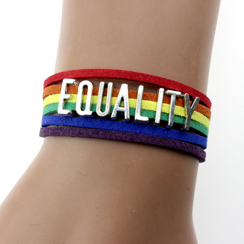Classic Letter Woven Hand-woven Rainbow Color Bracelets