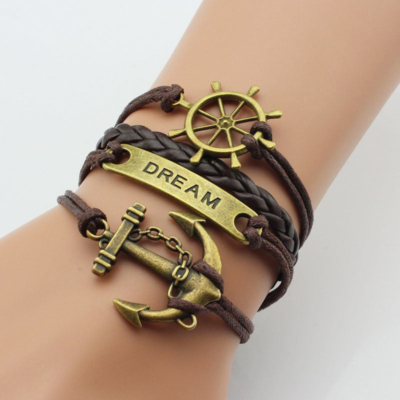 Hand-woven Fashion Boat Cat Rudder Mori Style Bracelet