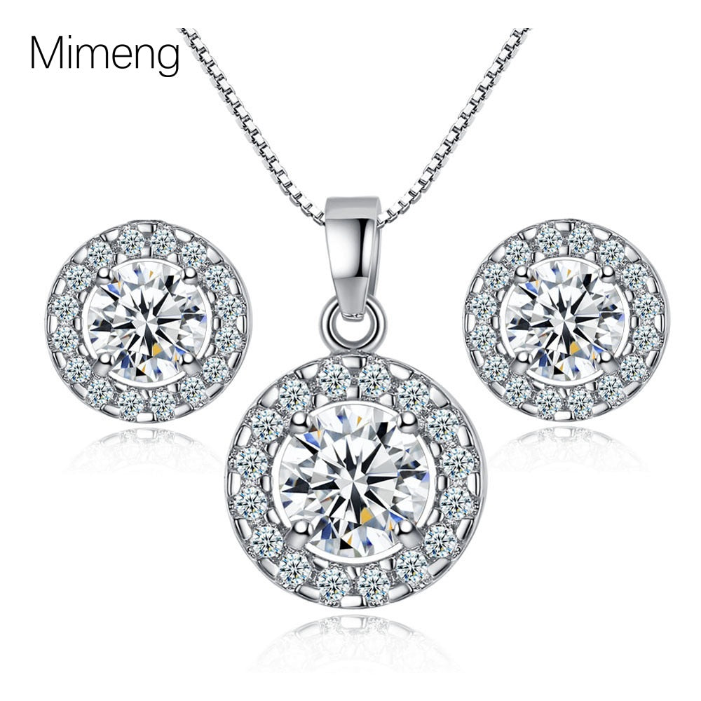 High Sense Banquet Party Fashion Popular Electroplated Zircon Jewelry Set
