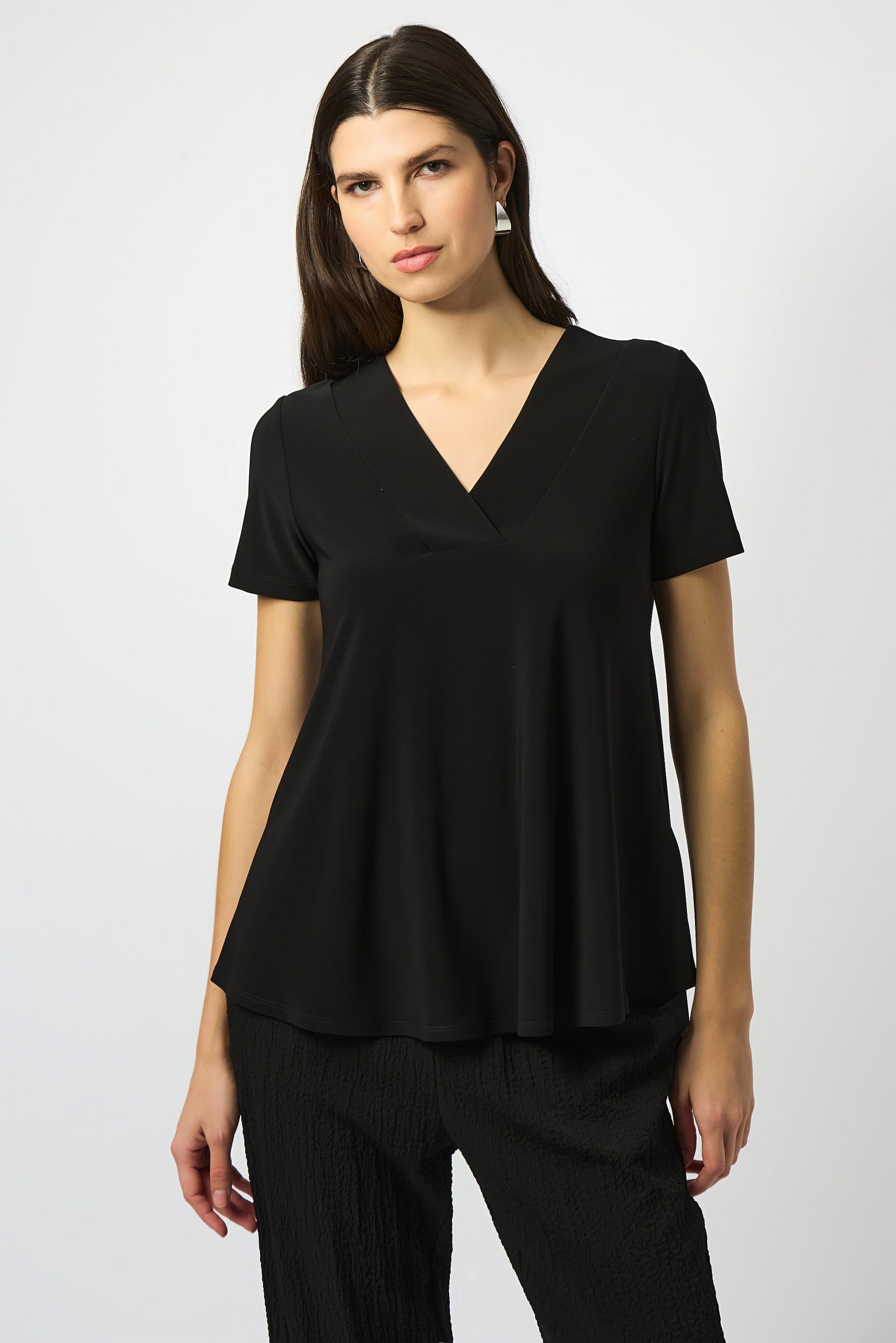 Joseph Ribkoff Flared Short Sleeve V-Neck Top Style 251125