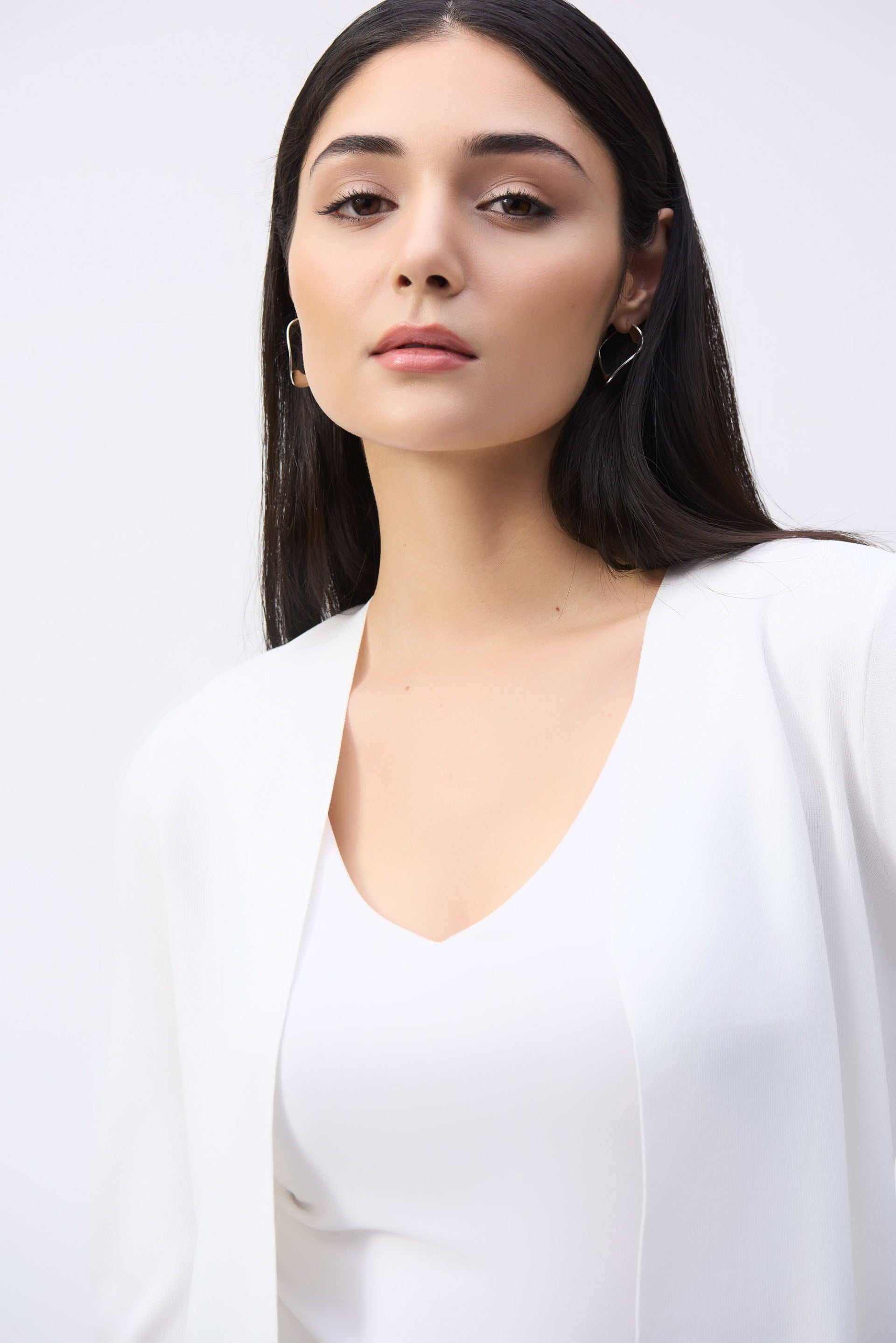 Joseph Ribkoff Cropped Cover-Up with Pearl Ornament Style 251900