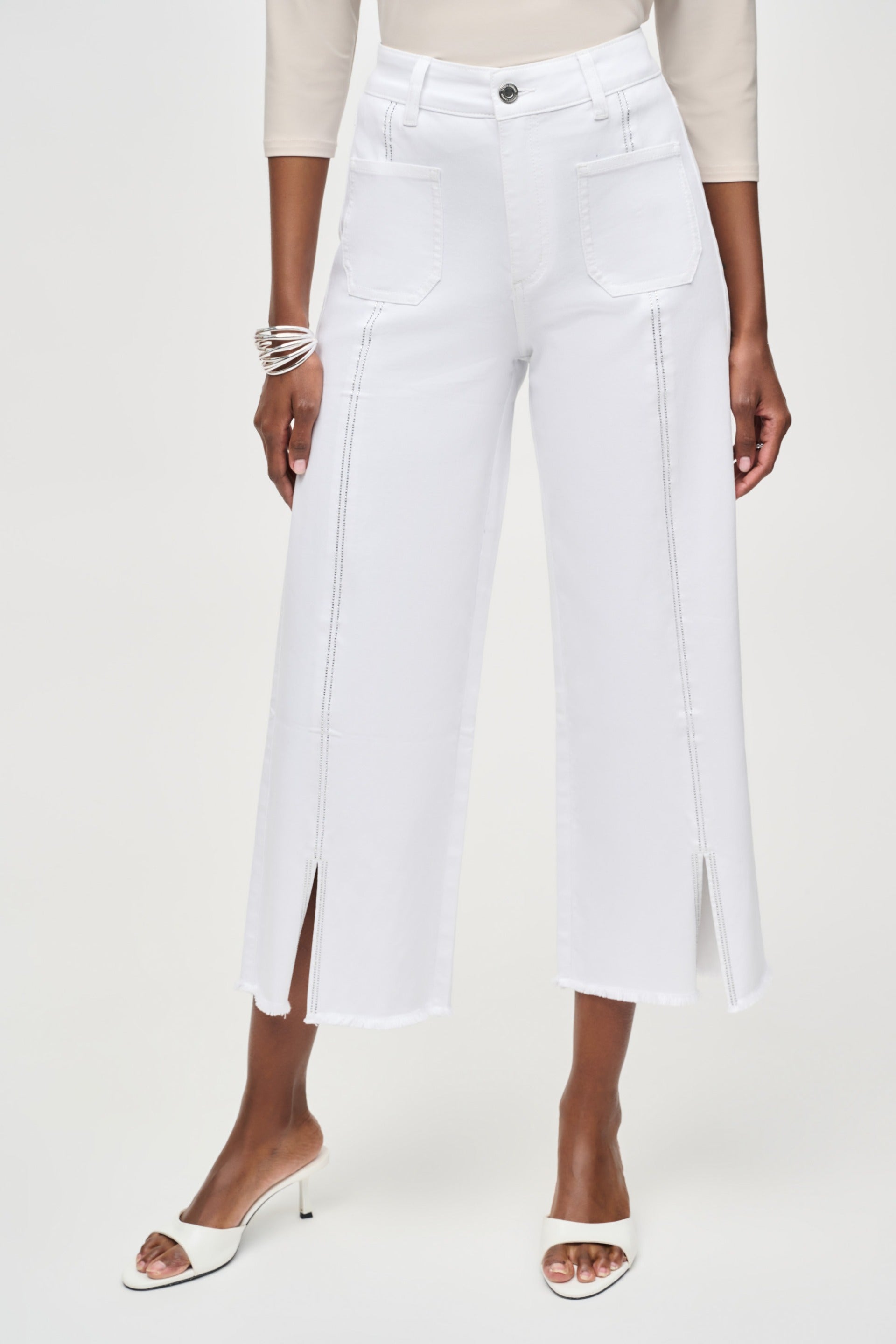 Joseph Ribkoff Culotte Jeans With Embellished Front Seam Style 251901S26