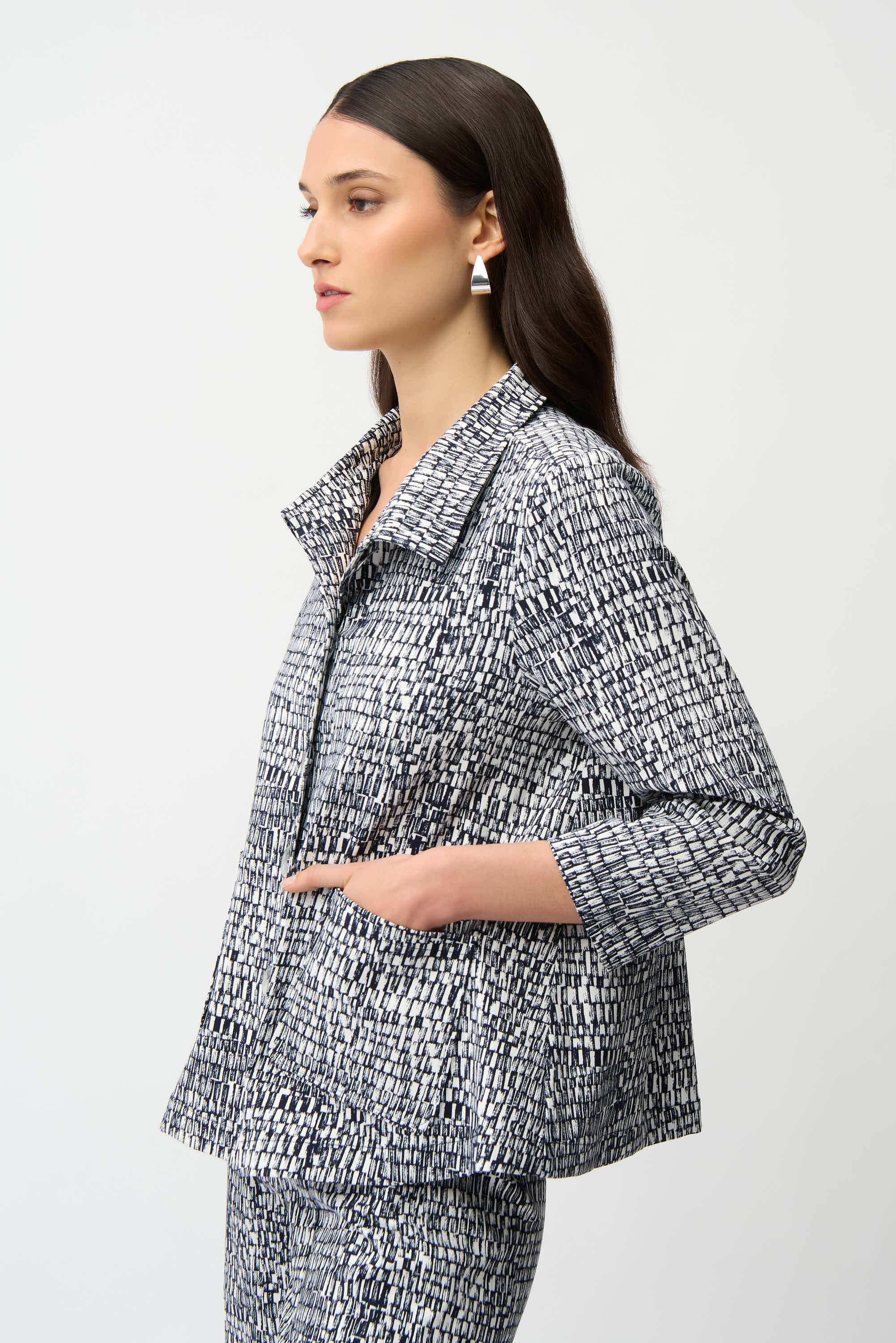 Joseph Ribkoff Abstract Print Trapeze Jacket Style 261003