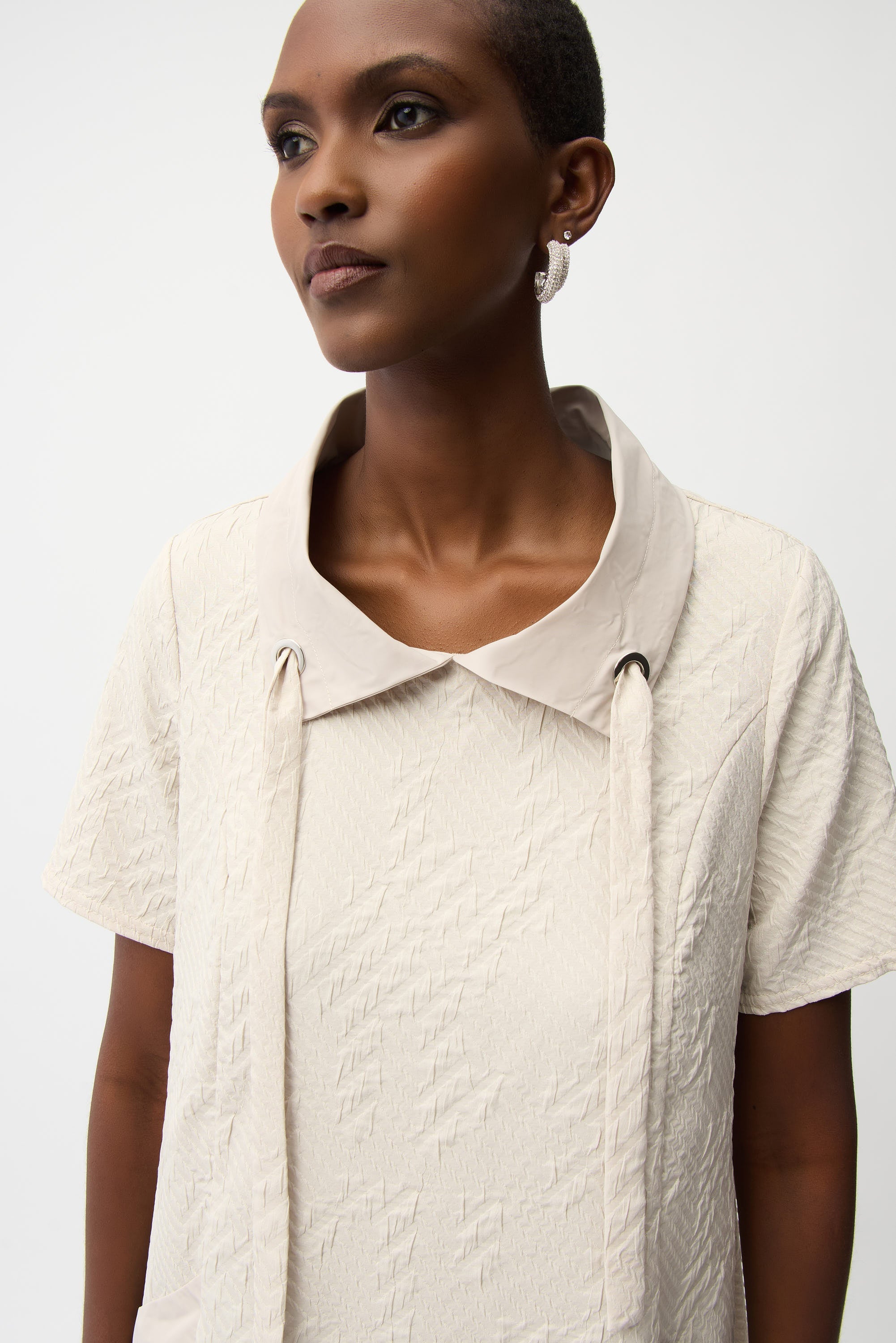 Joseph Ribkoff Geometric Textured Jacquard A-Line Dress Style 261027