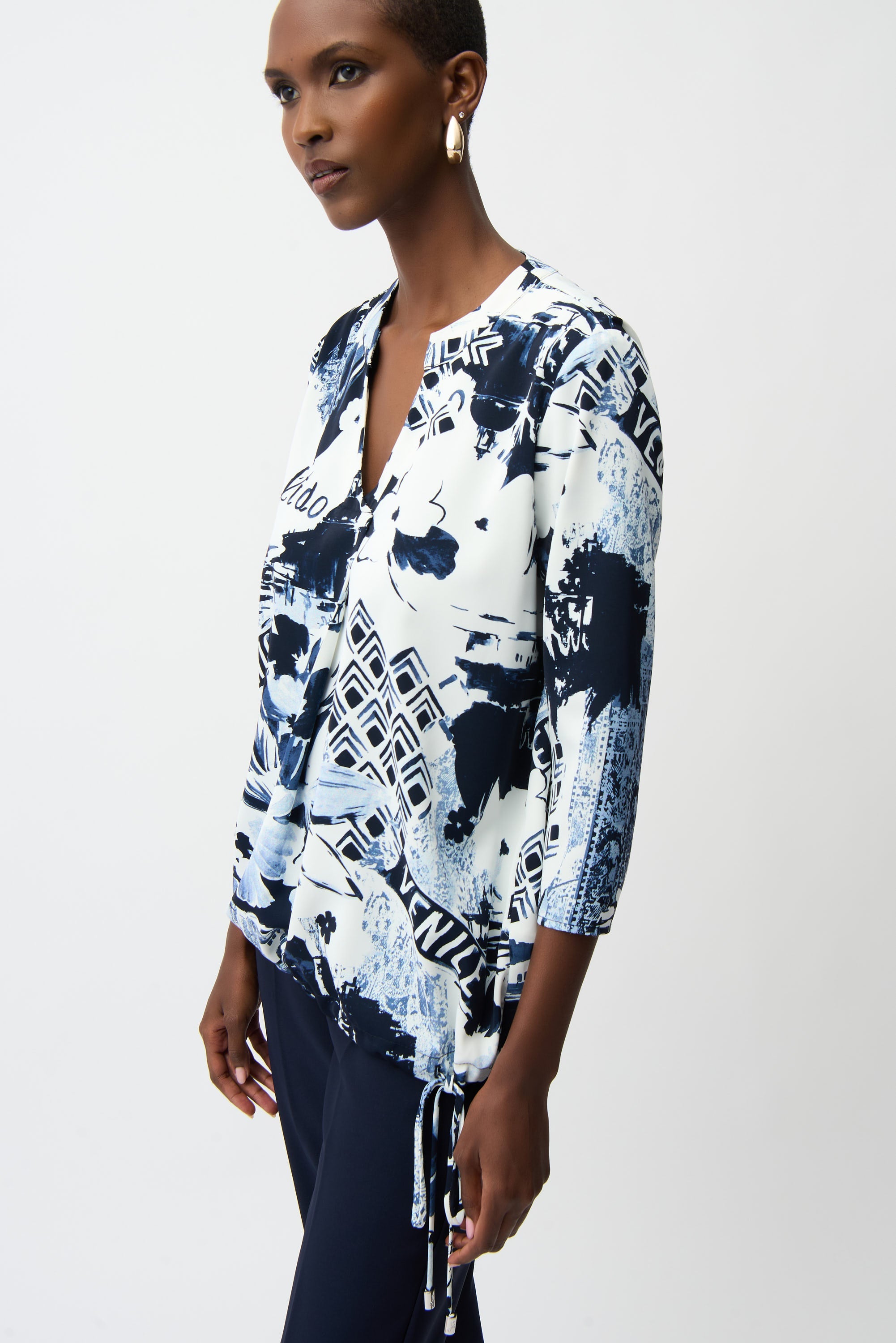 Joseph Ribkoff Conversational Print Cocoon Tunic Style 261030