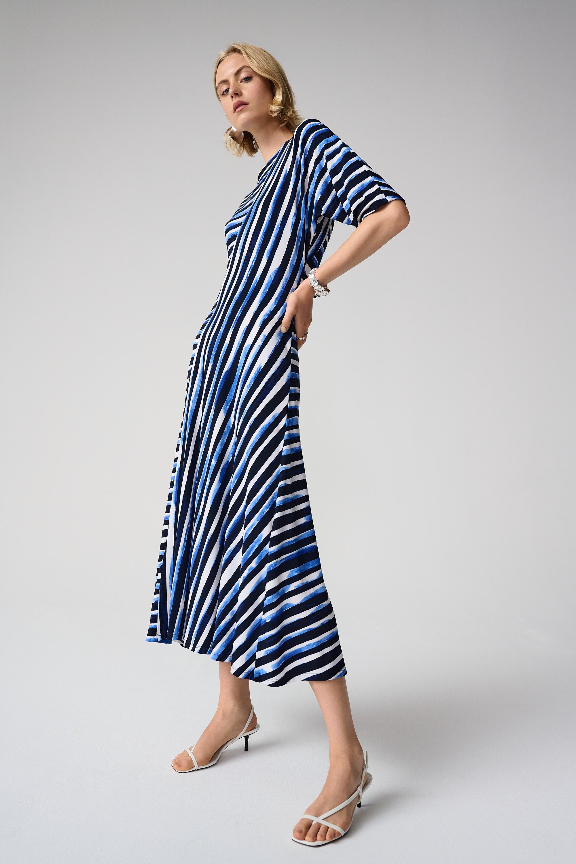 Joseph Ribkoff Stripe Print Fit and Flare Dress Style 261047