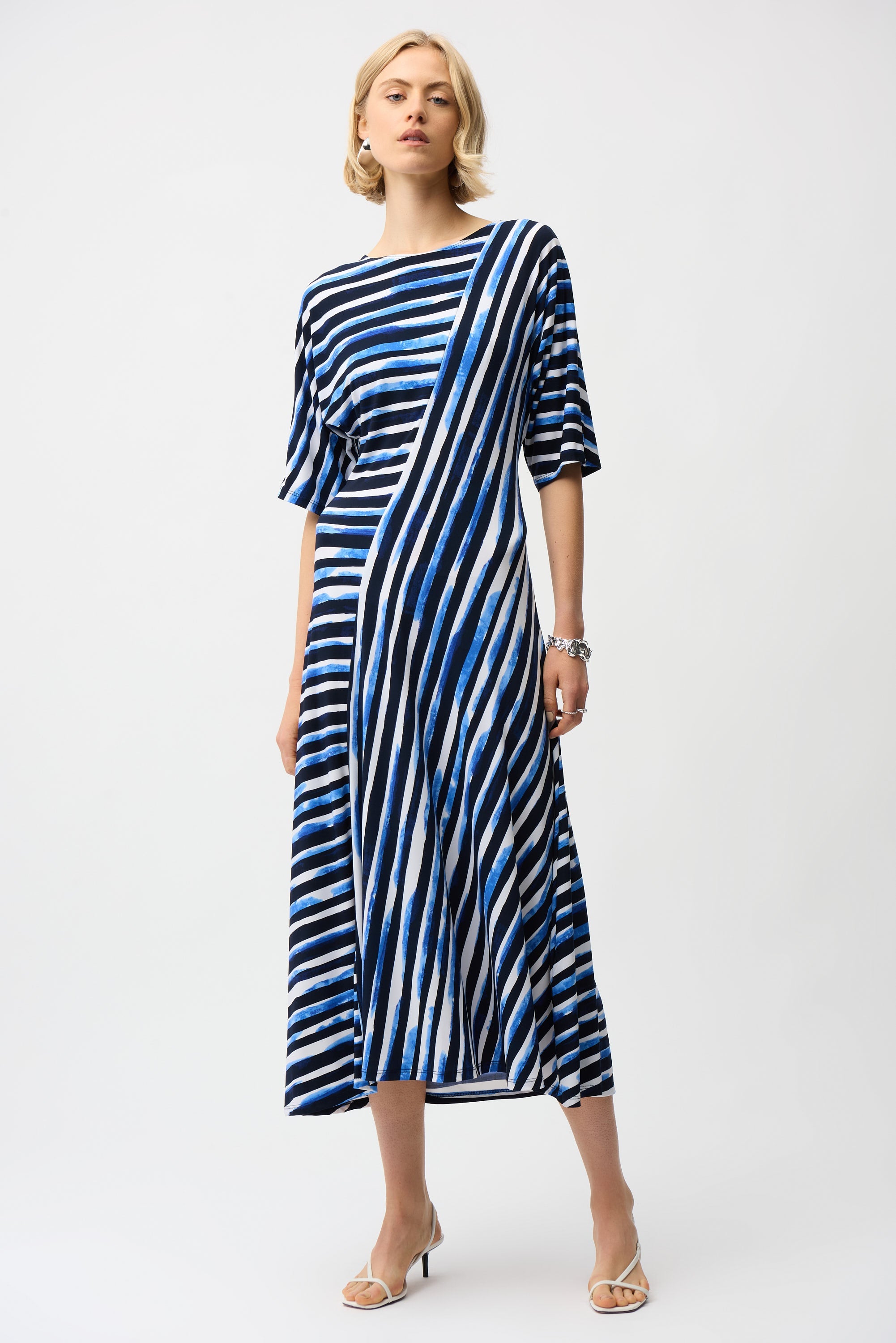 Joseph Ribkoff Stripe Print Fit and Flare Dress Style 261047