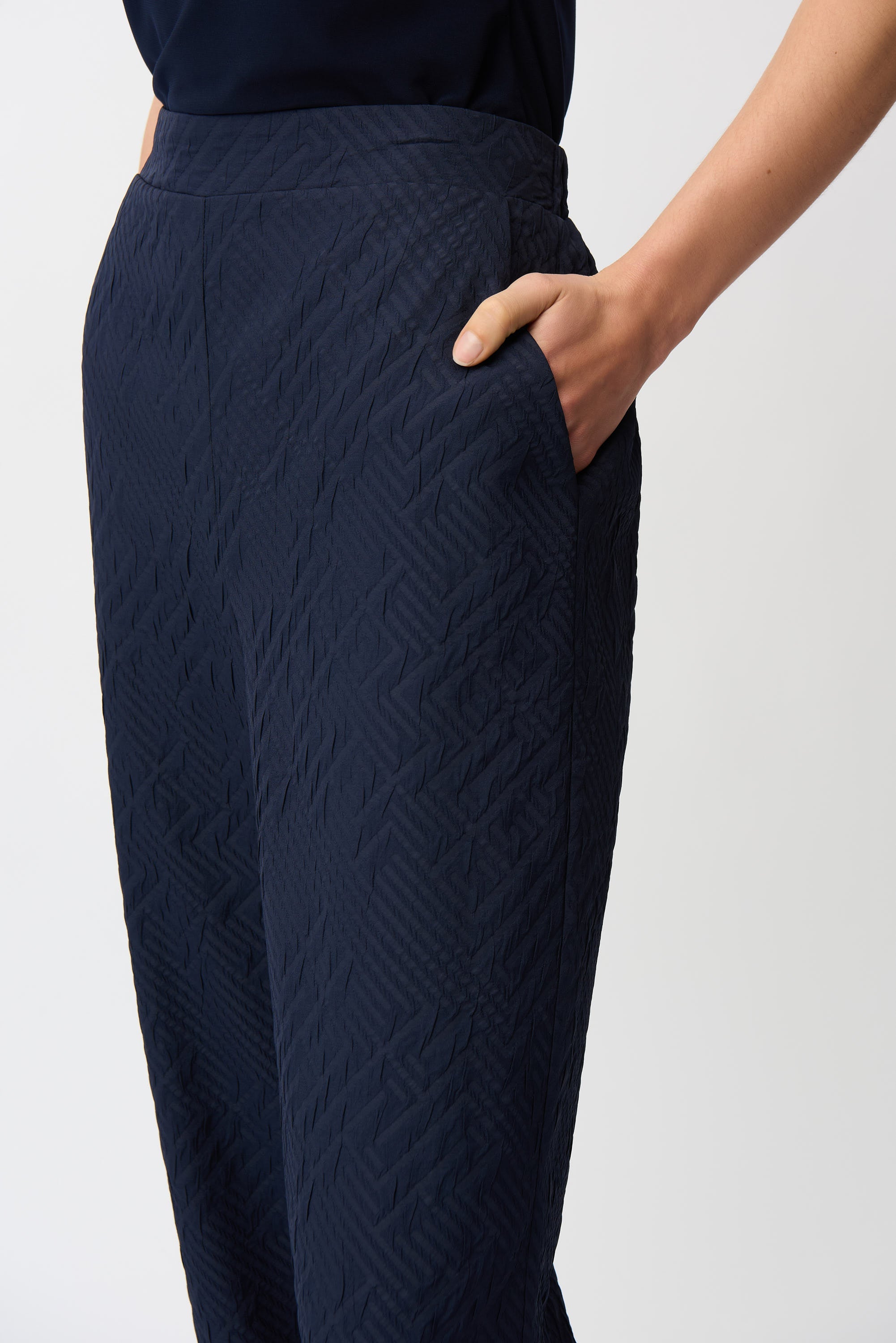 Joseph Ribkoff Geometrical Texture Wide Leg Pull-On Pants Style 261056