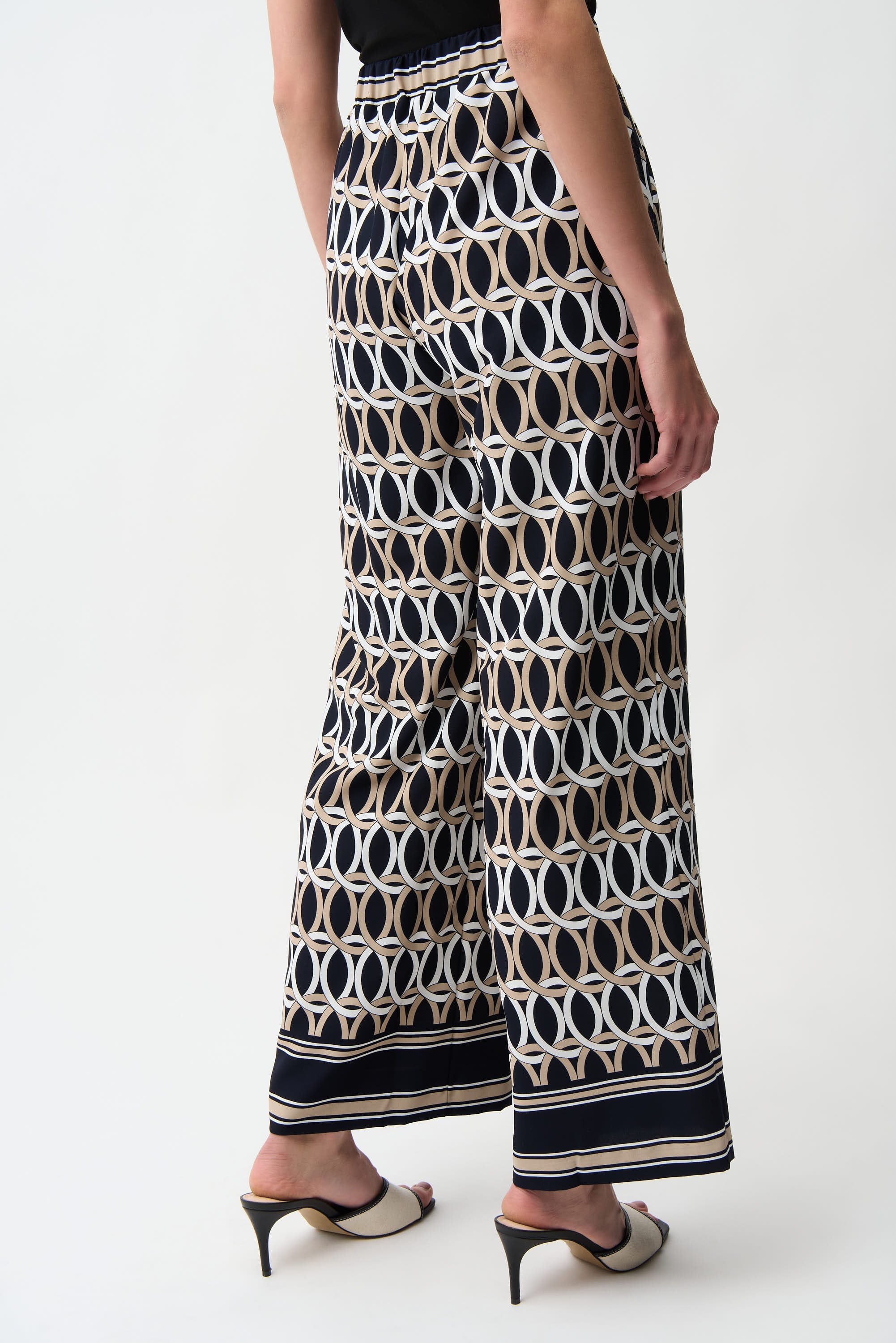 Joseph Ribkoff Geometric Print Wide Leg Pull-On Pants Style 261058