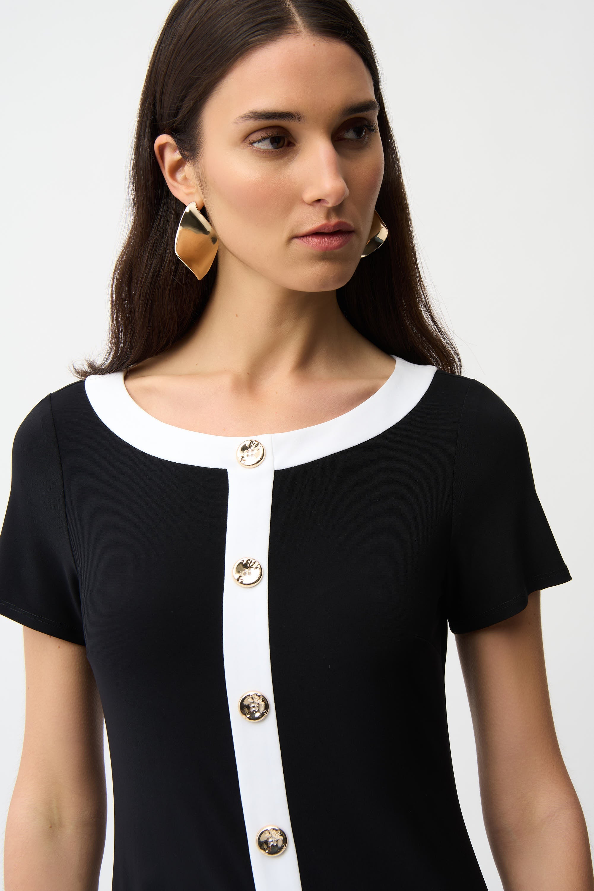 Joseph Ribkoff Silky Knit Color Block Sheath Dress Style 261091