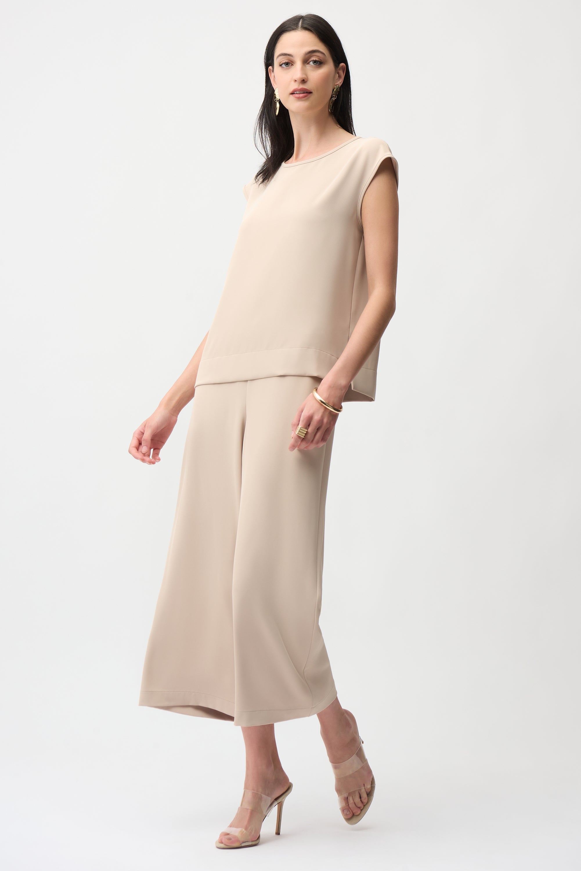 Joseph Ribkoff Woven Twill Pull-On Culotte Pants Style 261121