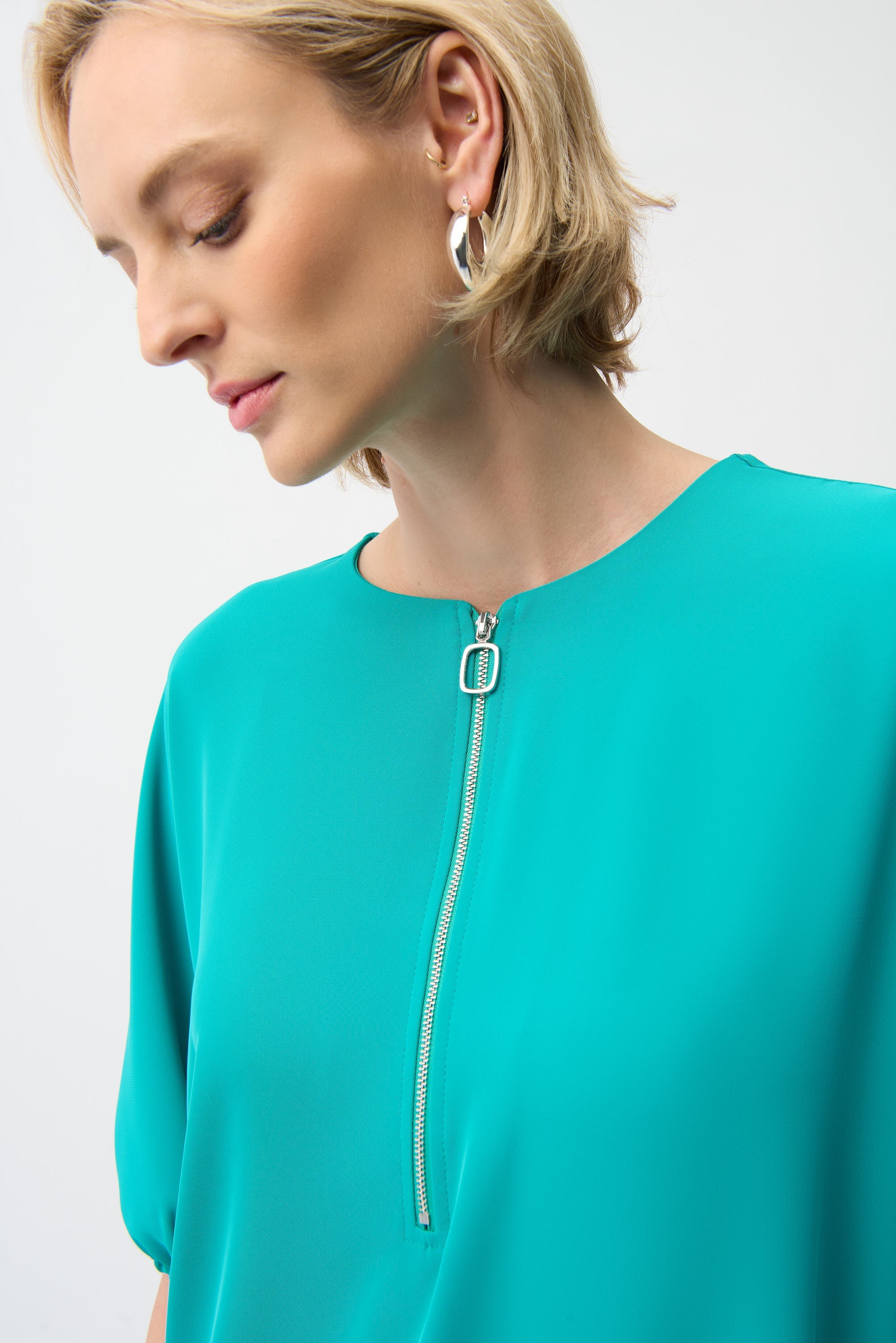 Joseph Ribkoff Cocoon Dress With Zipper Neckline Style 261132