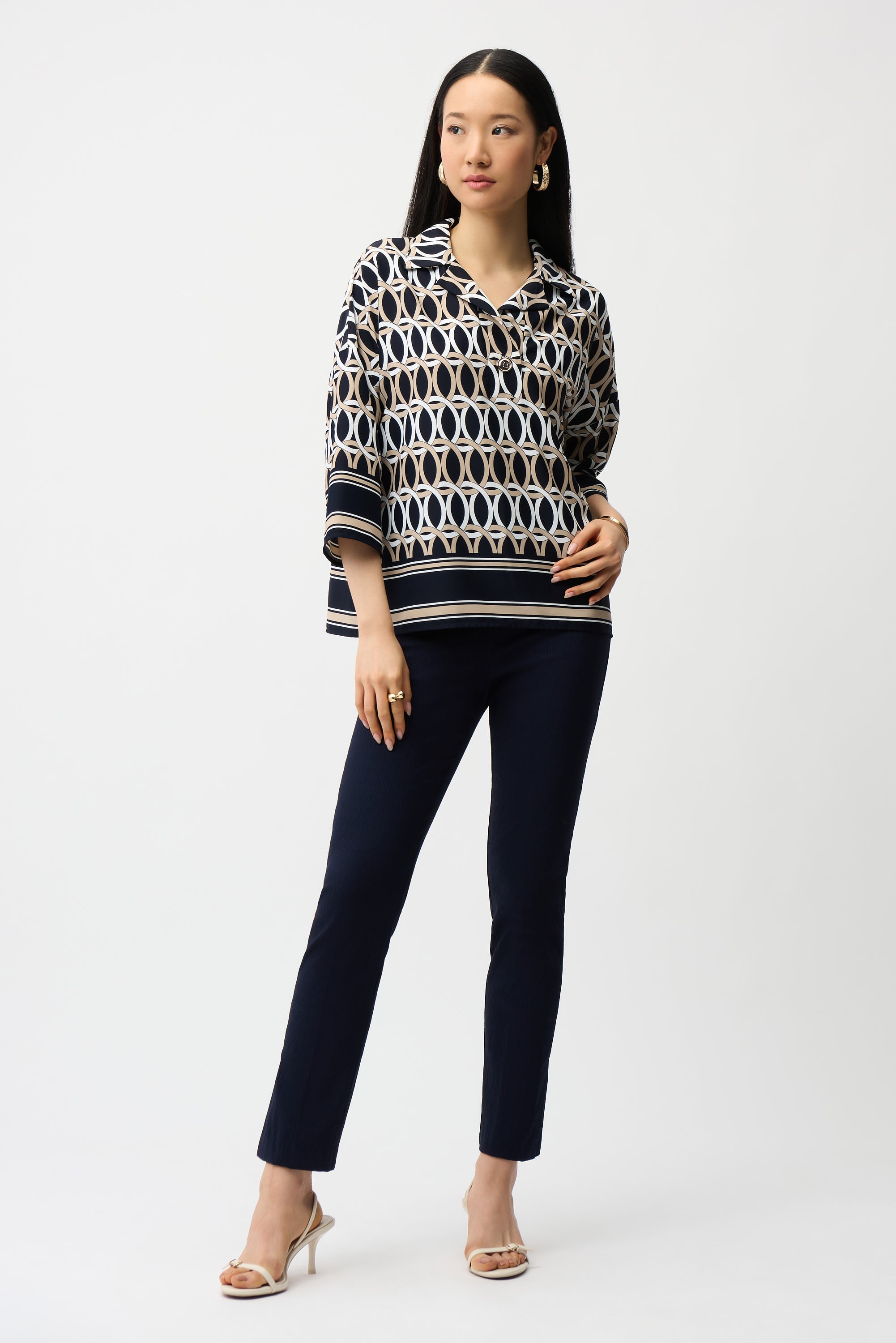 Joseph Ribkoff Jacquard Straight Pull-On Pants Style 261148