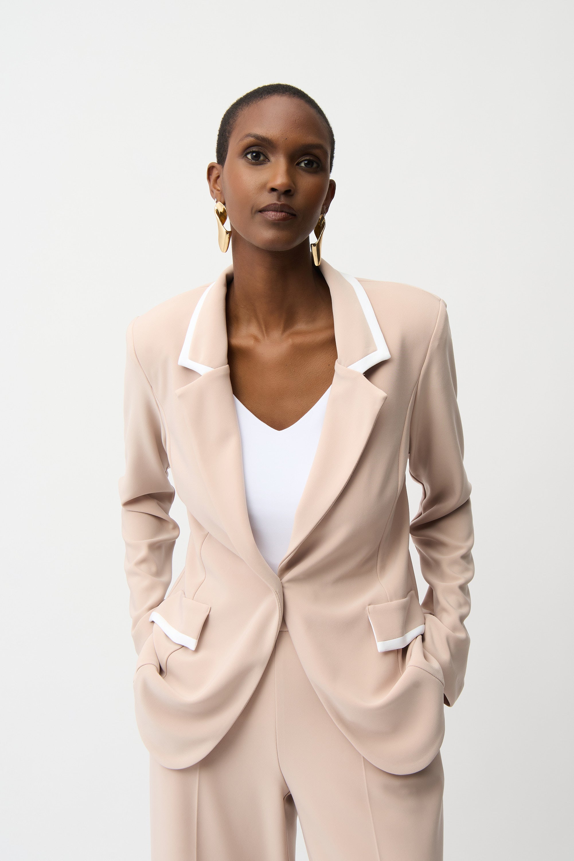 Joseph Ribkoff Fitted Blazer With Contrast Piping Style 261167