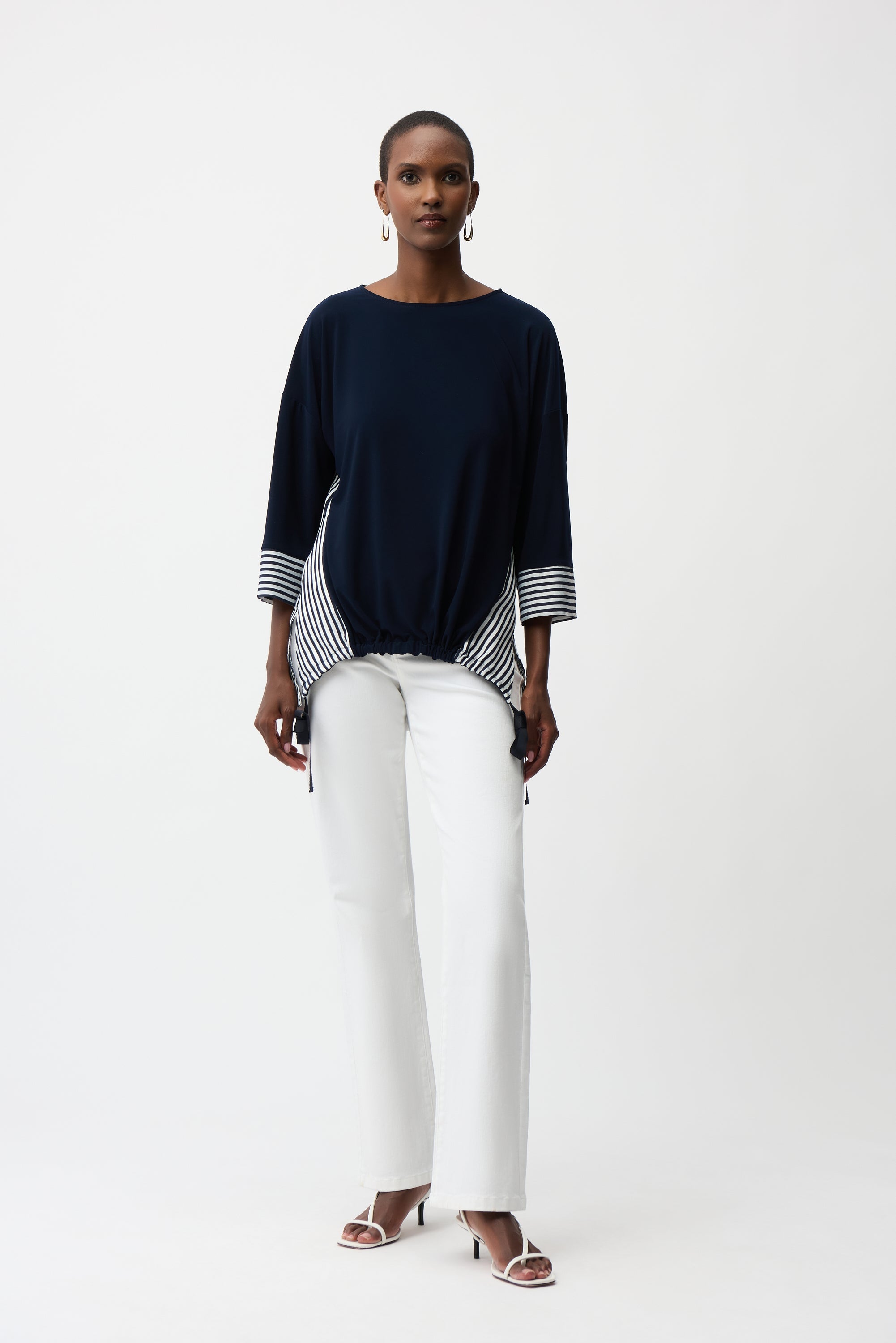 Joseph Ribkoff Stripe Top With High Low Hem Style 261193