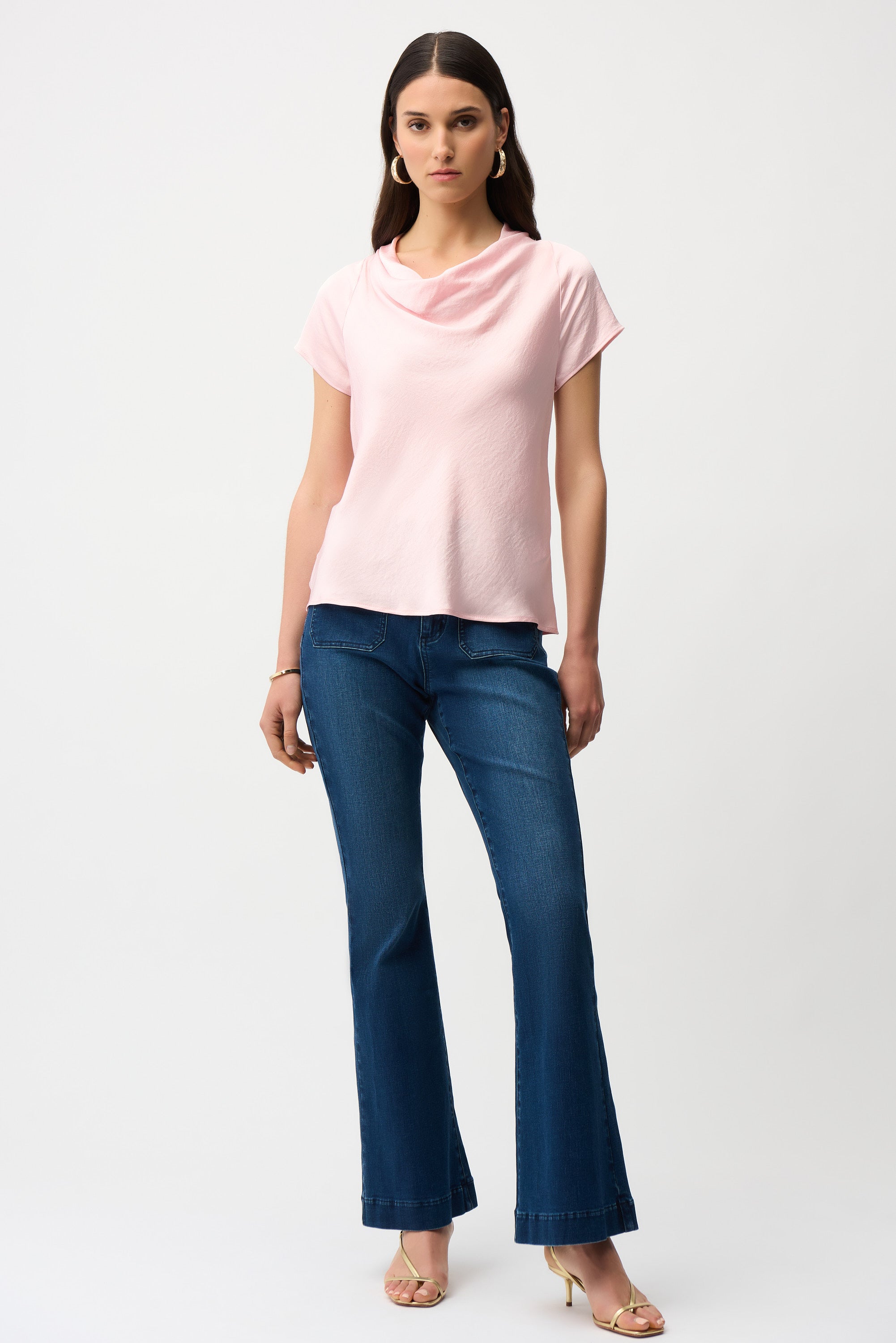 Joseph Ribkoff Satin Top With Cowl Neckline Style 261195