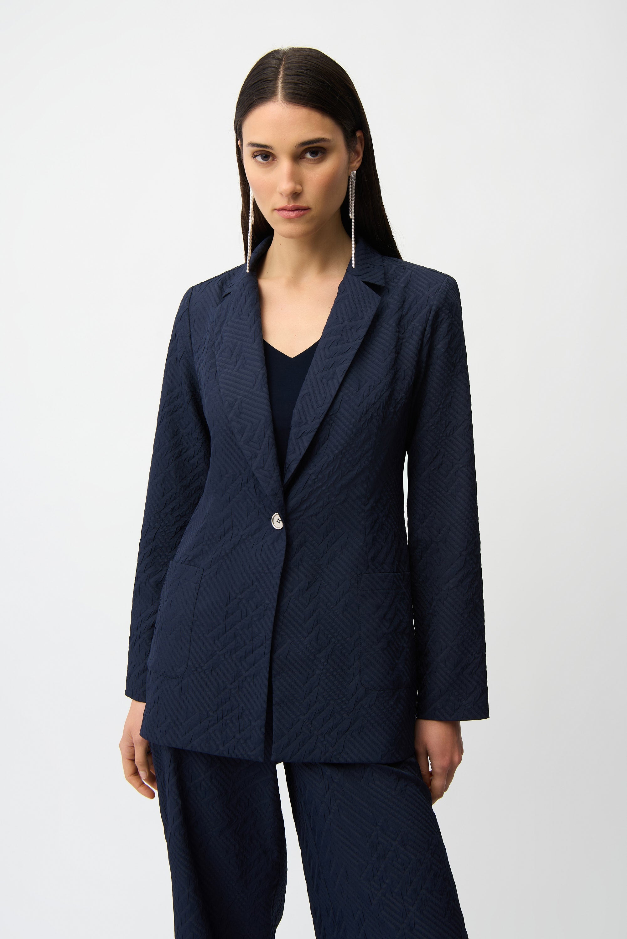 Joseph Ribkoff Straight Blazer With Notched Collar Style 261196