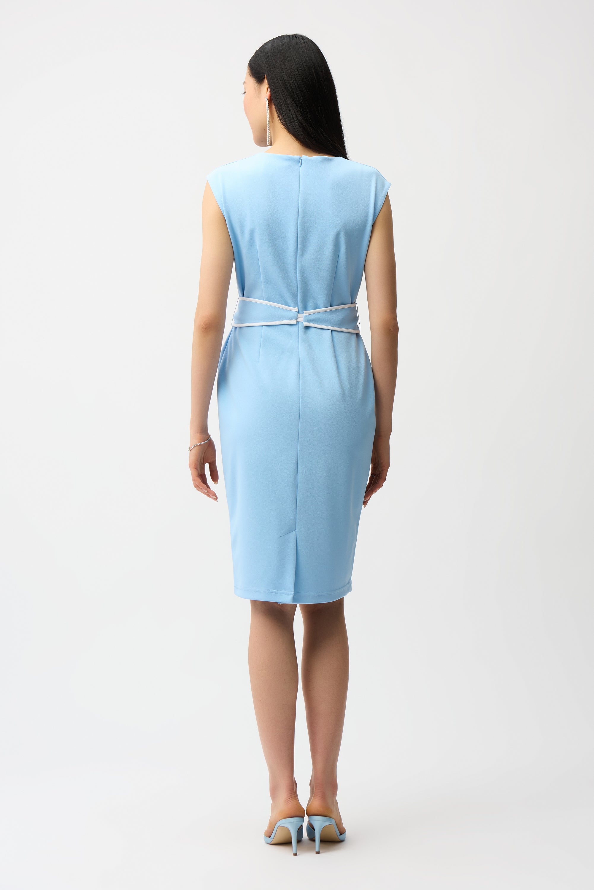 Joseph Ribkoff Sheath Dress With Cowl Neck and Belted Waist Style 261205