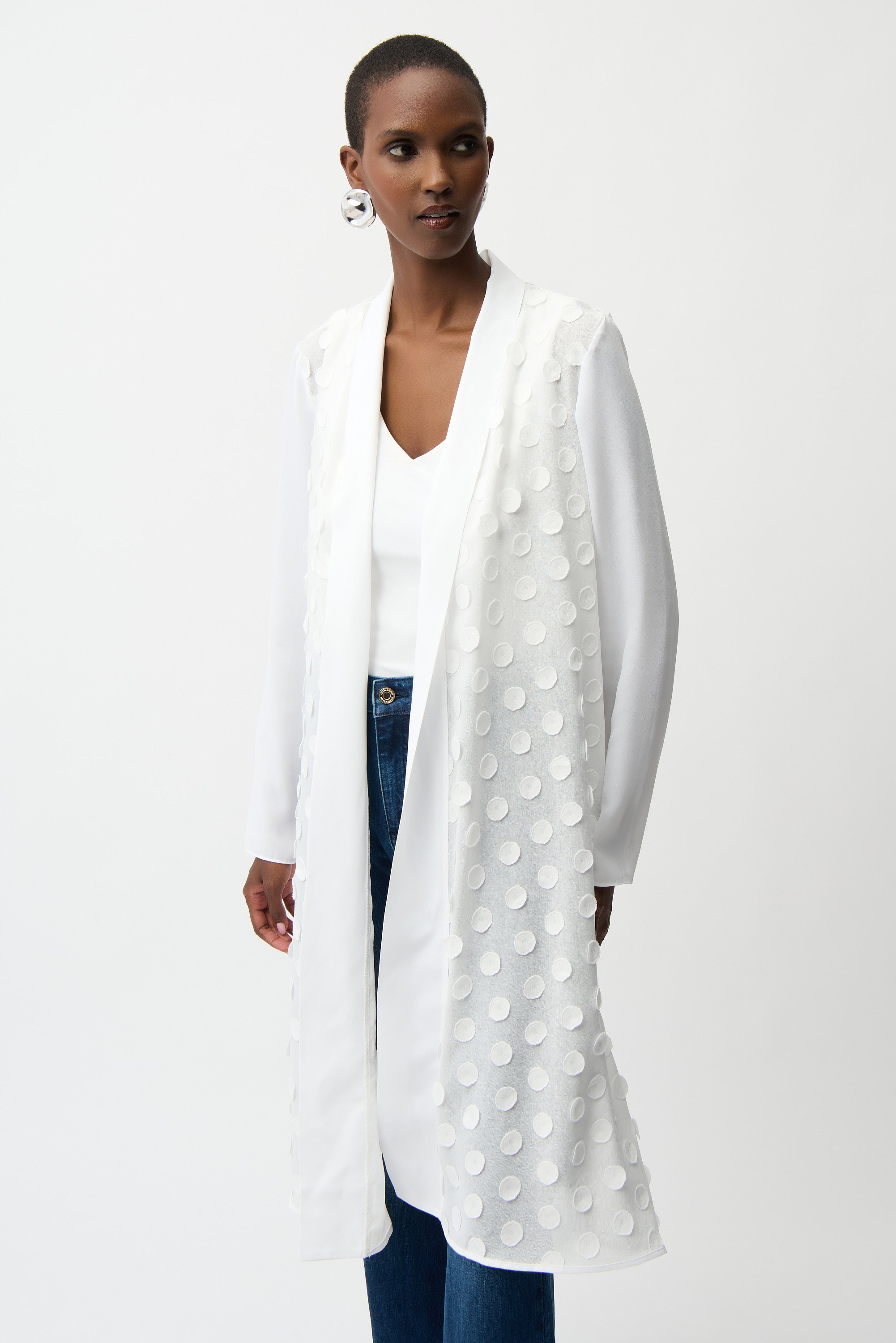 Joseph Ribkoff 3D Dot Cover-Up With Georgette Sleeves Style 261217