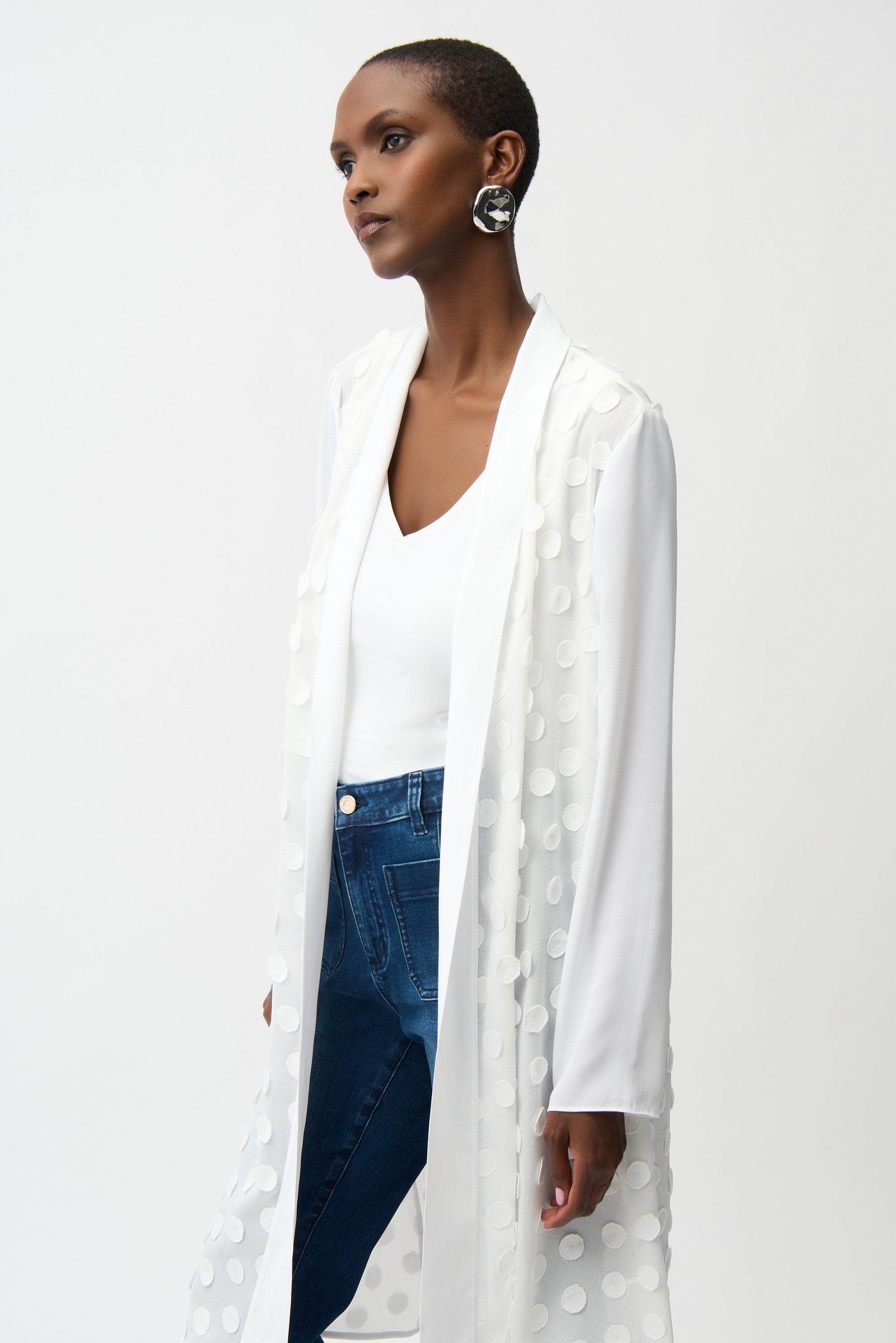 Joseph Ribkoff 3D Dot Cover-Up With Georgette Sleeves Style 261217