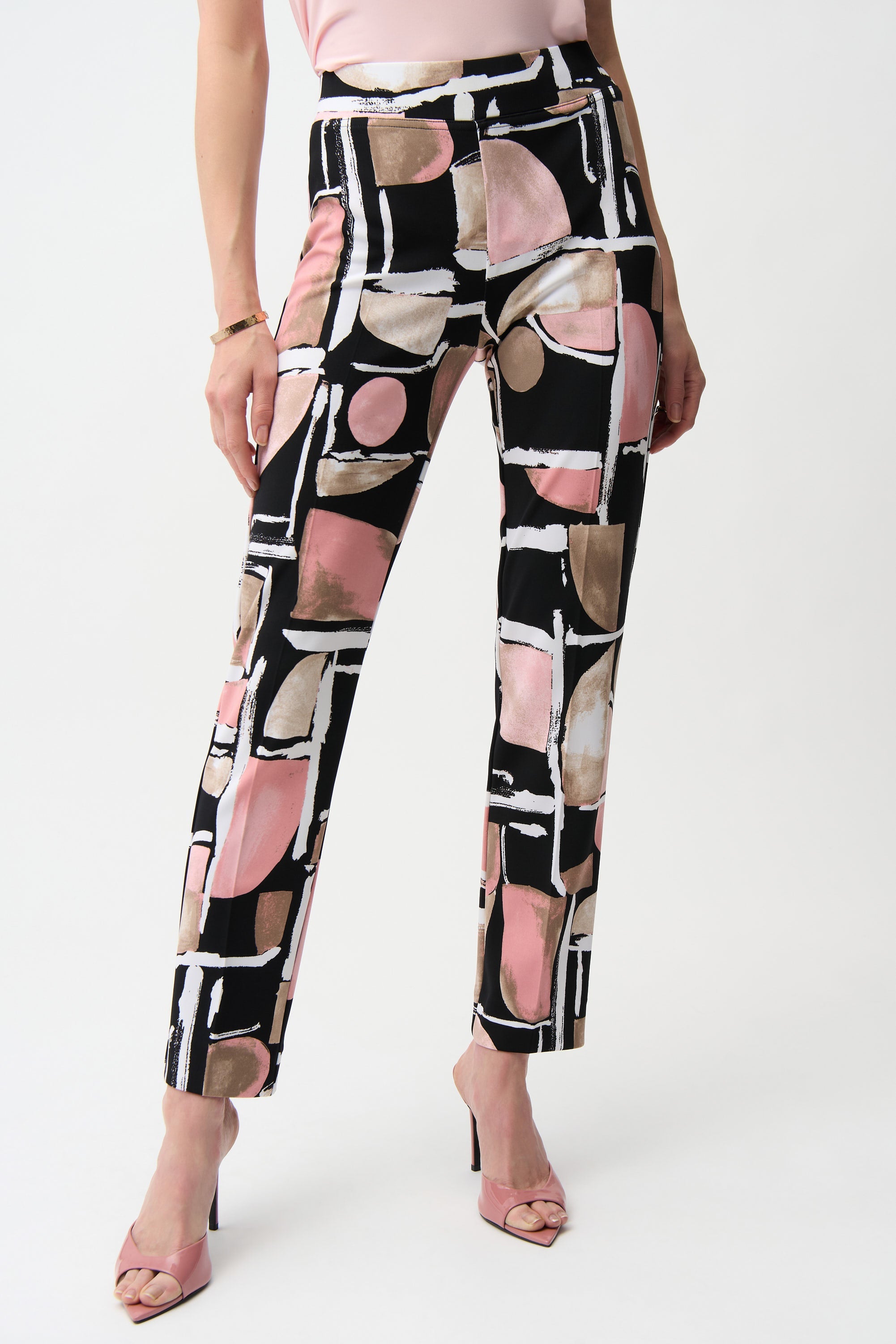 Joseph Ribkoff Abstract Print Straight Pull-On Pants Style 261309