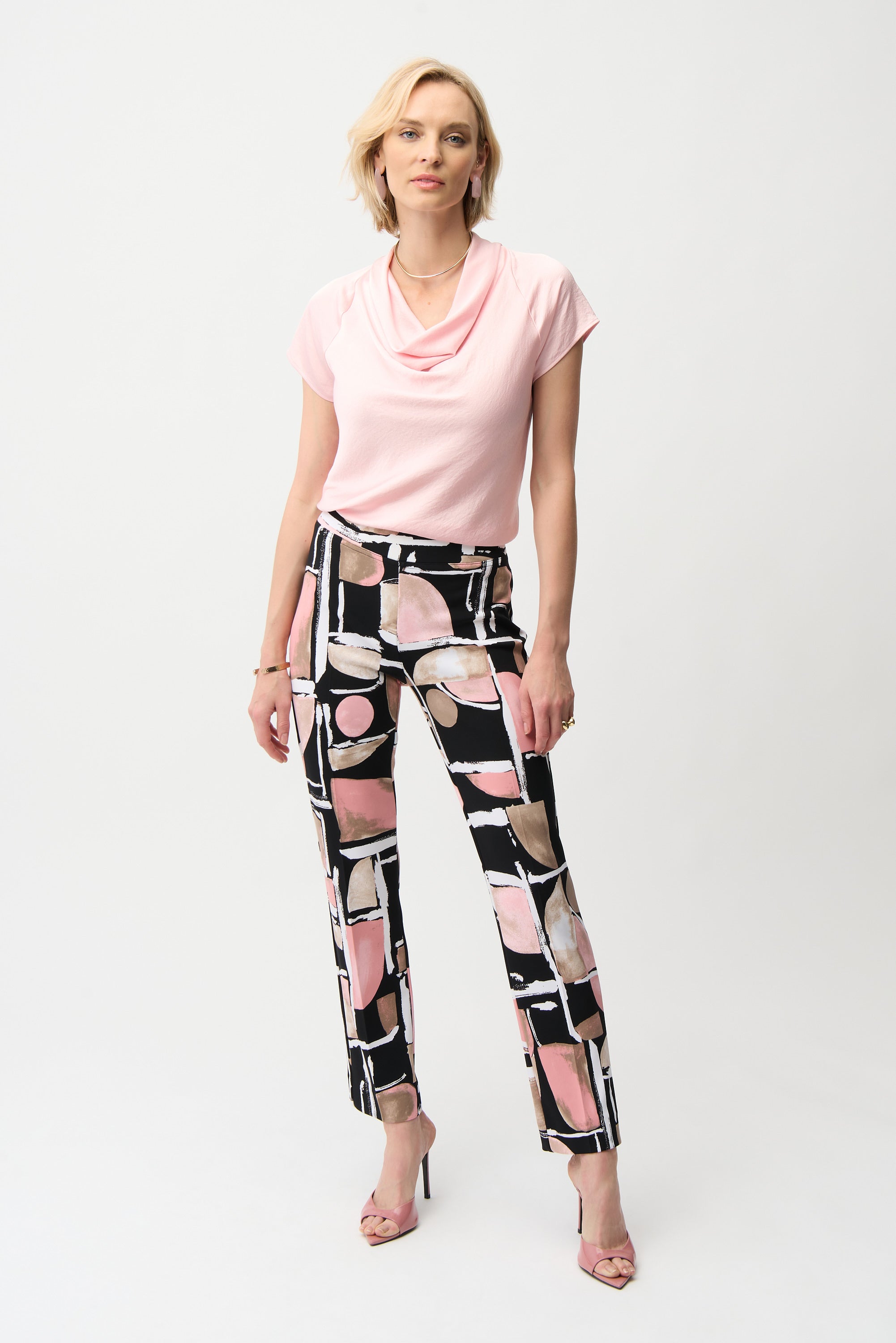 Joseph Ribkoff Abstract Print Straight Pull-On Pants Style 261309