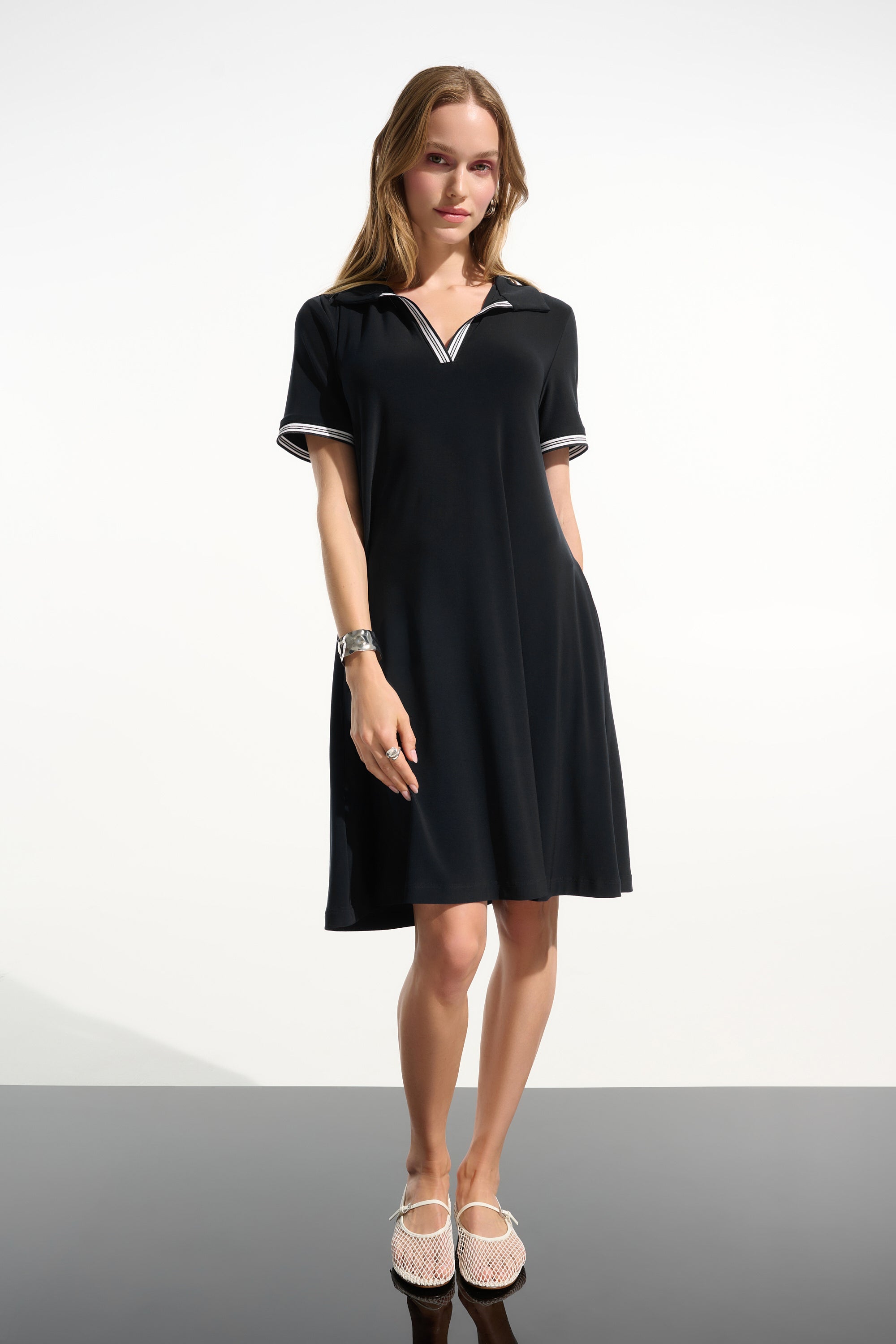 Joseph Ribkoff Trapeze Dress With Polo Collar Style 261614