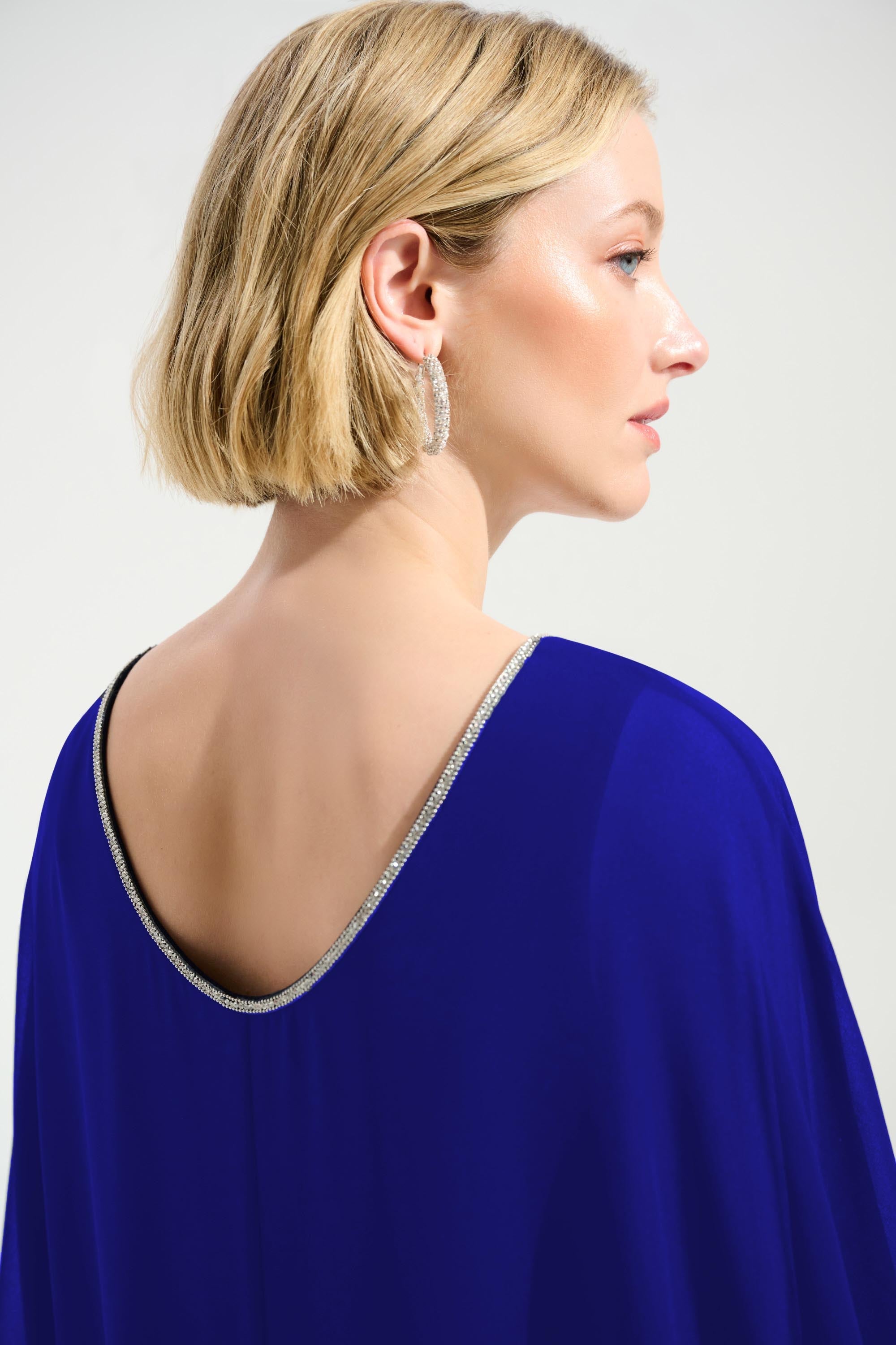 Joseph Ribkoff Sheath Dress With Chiffon Poncho Overlay Style 261707