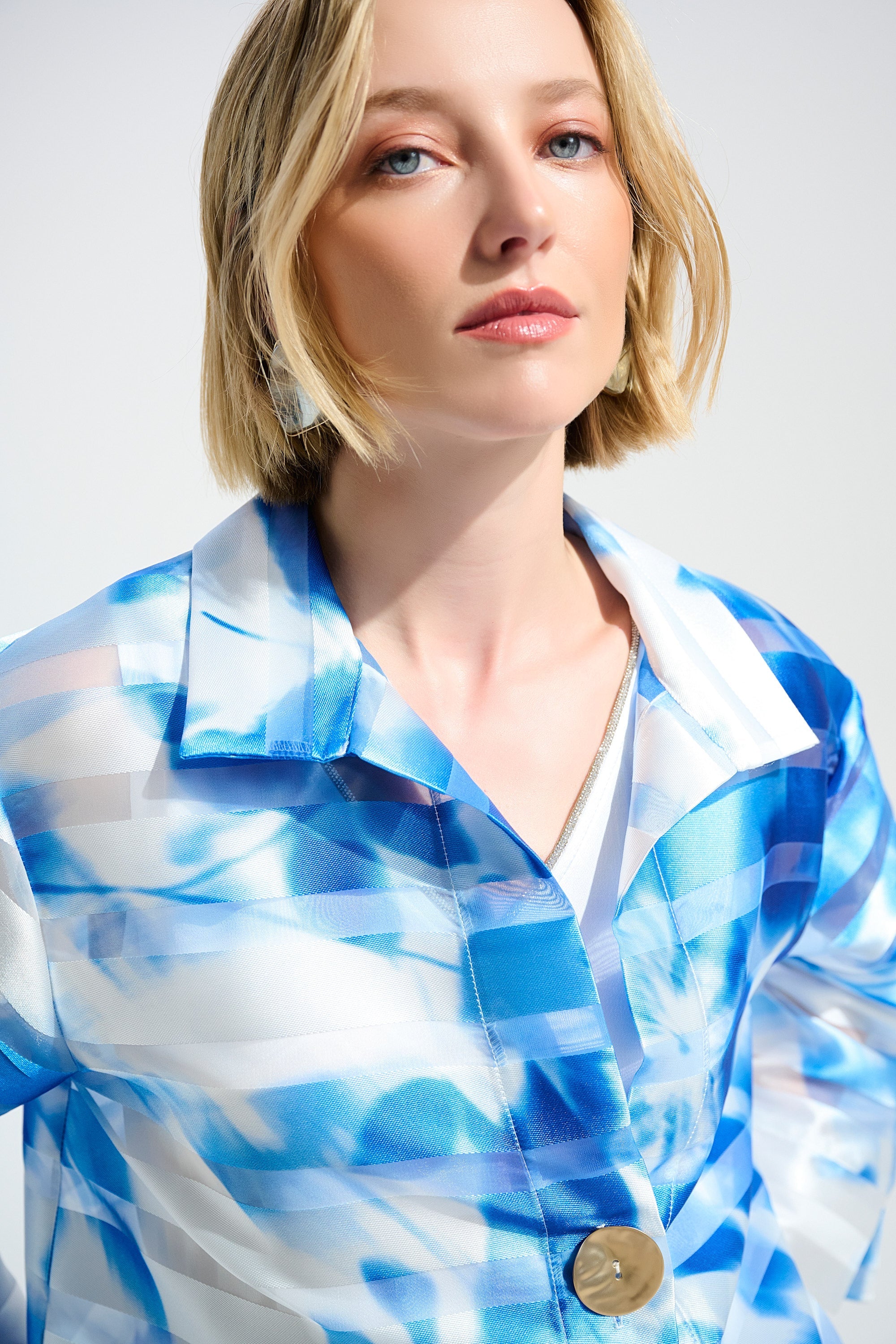 Joseph Ribkoff Floral Print Jacket With Statement Button Style 261747