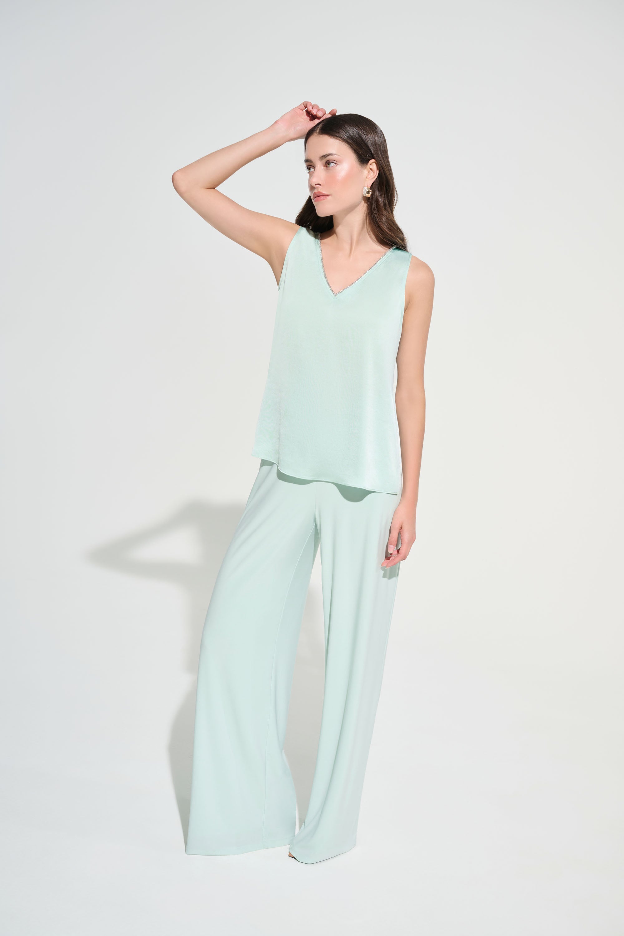 Joseph Ribkoff Straight Top With Rhinestones Trim Style 261782