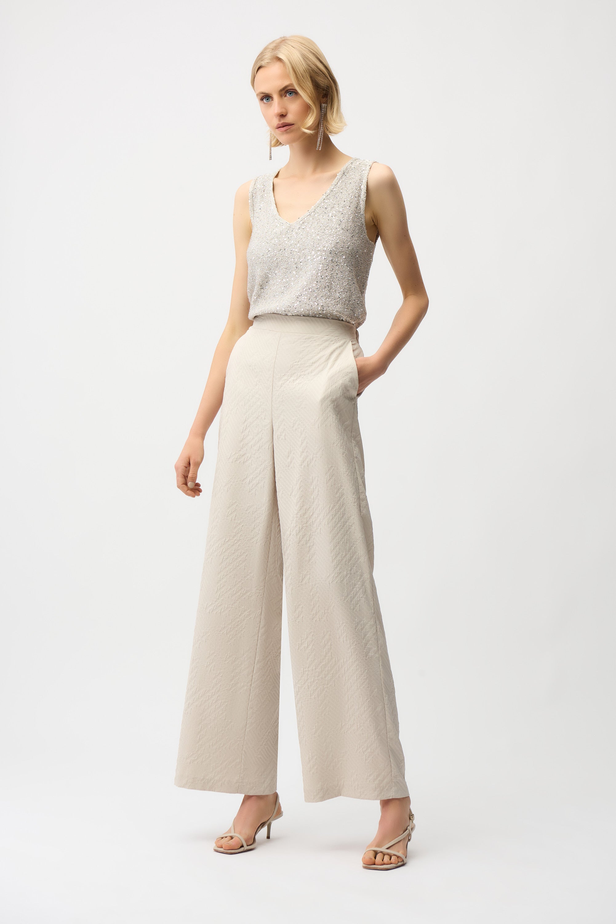 Joseph Ribkoff Sequins Yarn V-Neck Camisole Style 261914